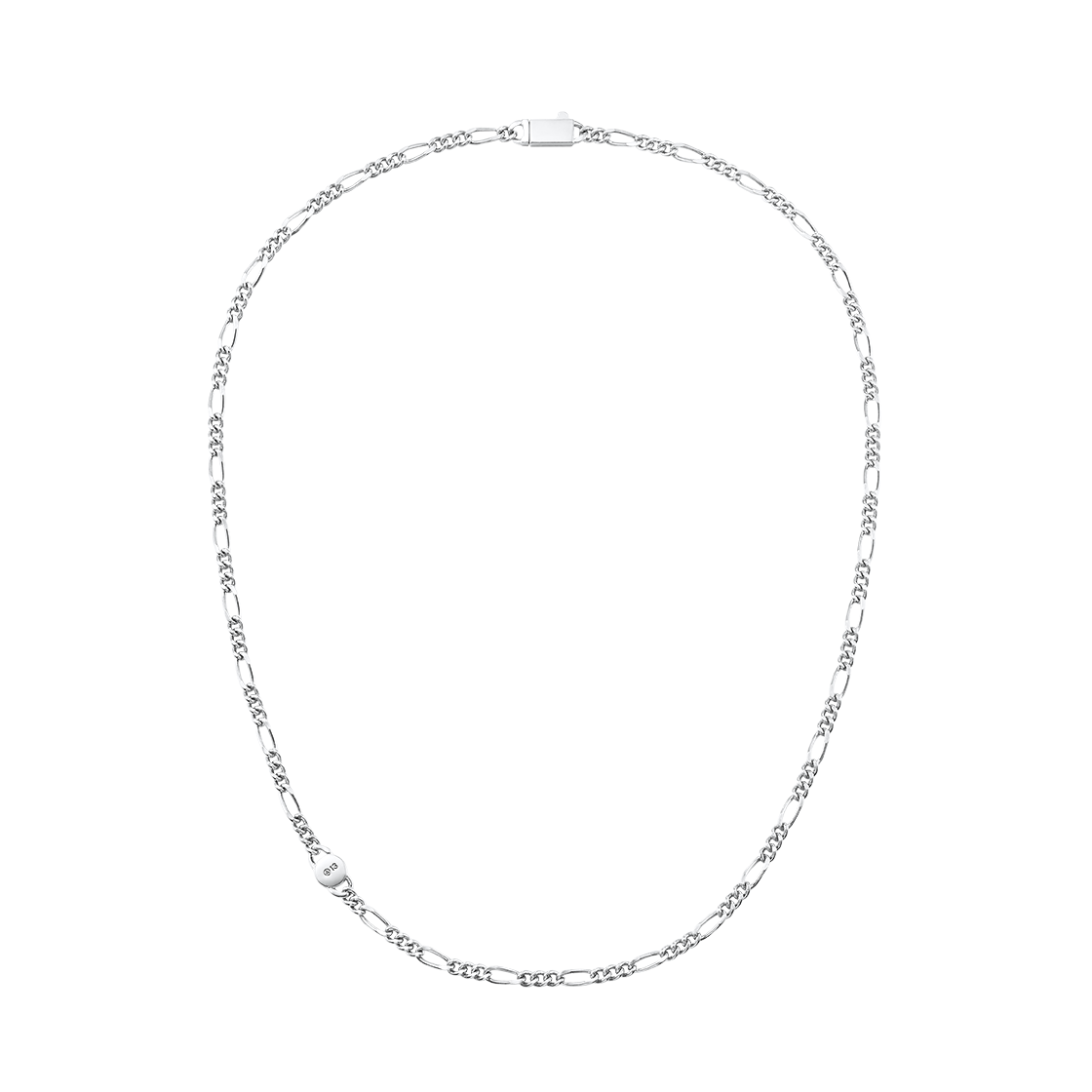 넘버링 #5746 사이드 펜던트 휘가로 체인 네크리스 실버(NUMBERING #5746 Side Pendant Figaro Chain Necklace Silver)