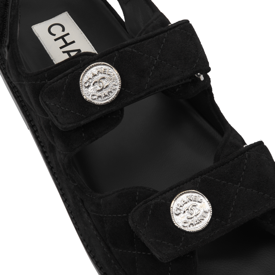 (W) 샤넬 샌들 스웨이드 카프스킨 & 블랙((W) Chanel Sandals Suede Calfskin & Black) - 7