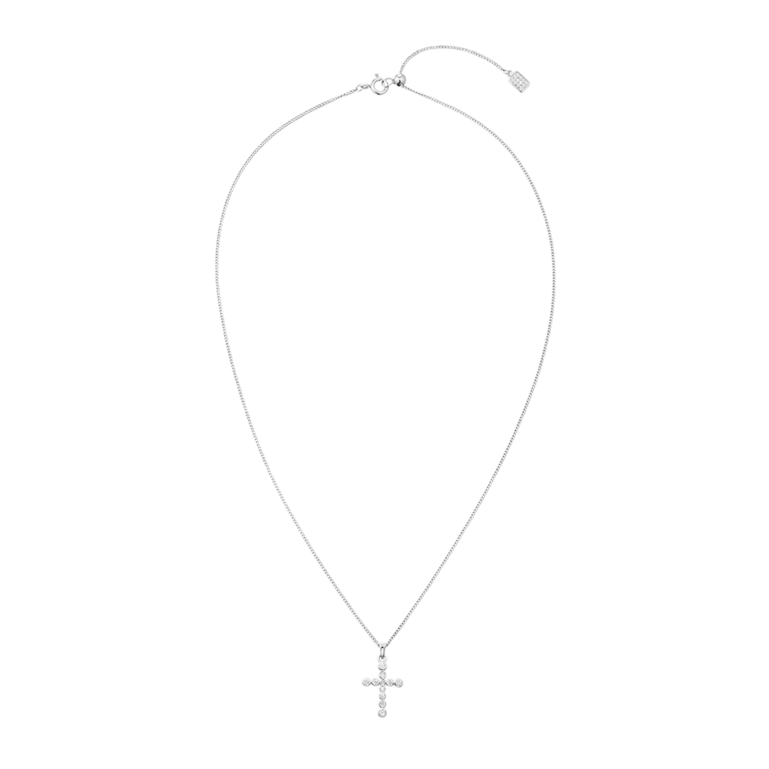 넘버링 #3729 미니 그라디언트 크로스 네크리스 화이트(NUMBERING #3729 mini Gradient Cross Necklace White)