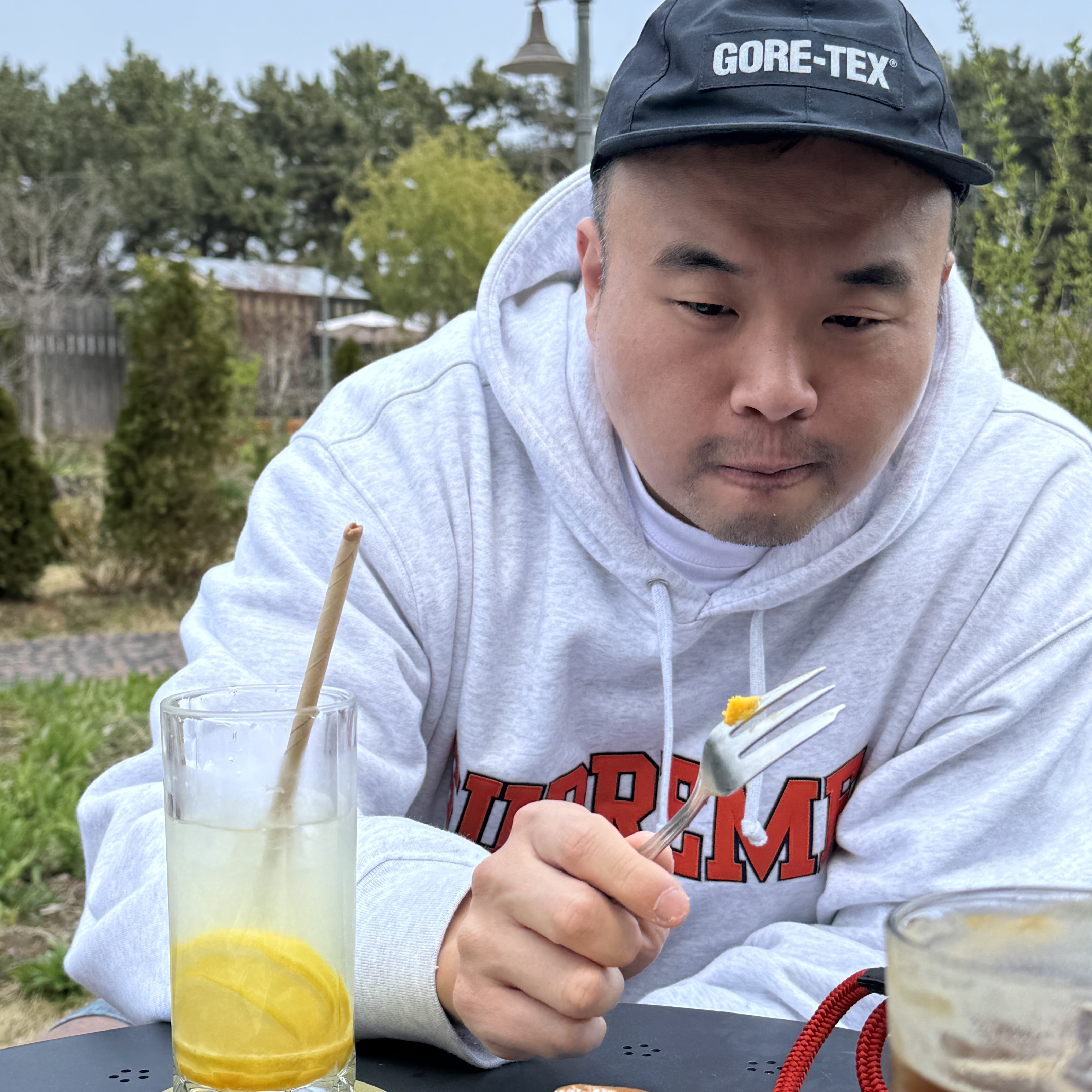 Supreme Mitchell & Ness NCAA Hooded Sweatshirt Ash Grey - 24FW, Supreme CDW Delta Carabiner Silver - 24SS 착용 스타일 - 8
