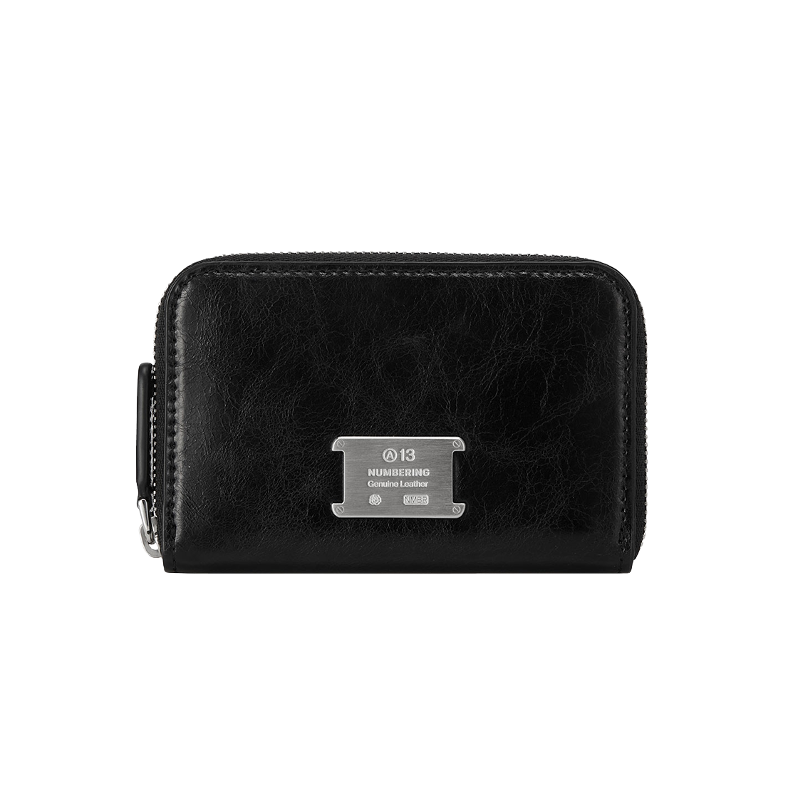 넘버링 #1057 지퍼 크랙 레더 카드 월렛 블랙(NUMBERING #1057 Zipper Cracked Leather Card Wallet Black)