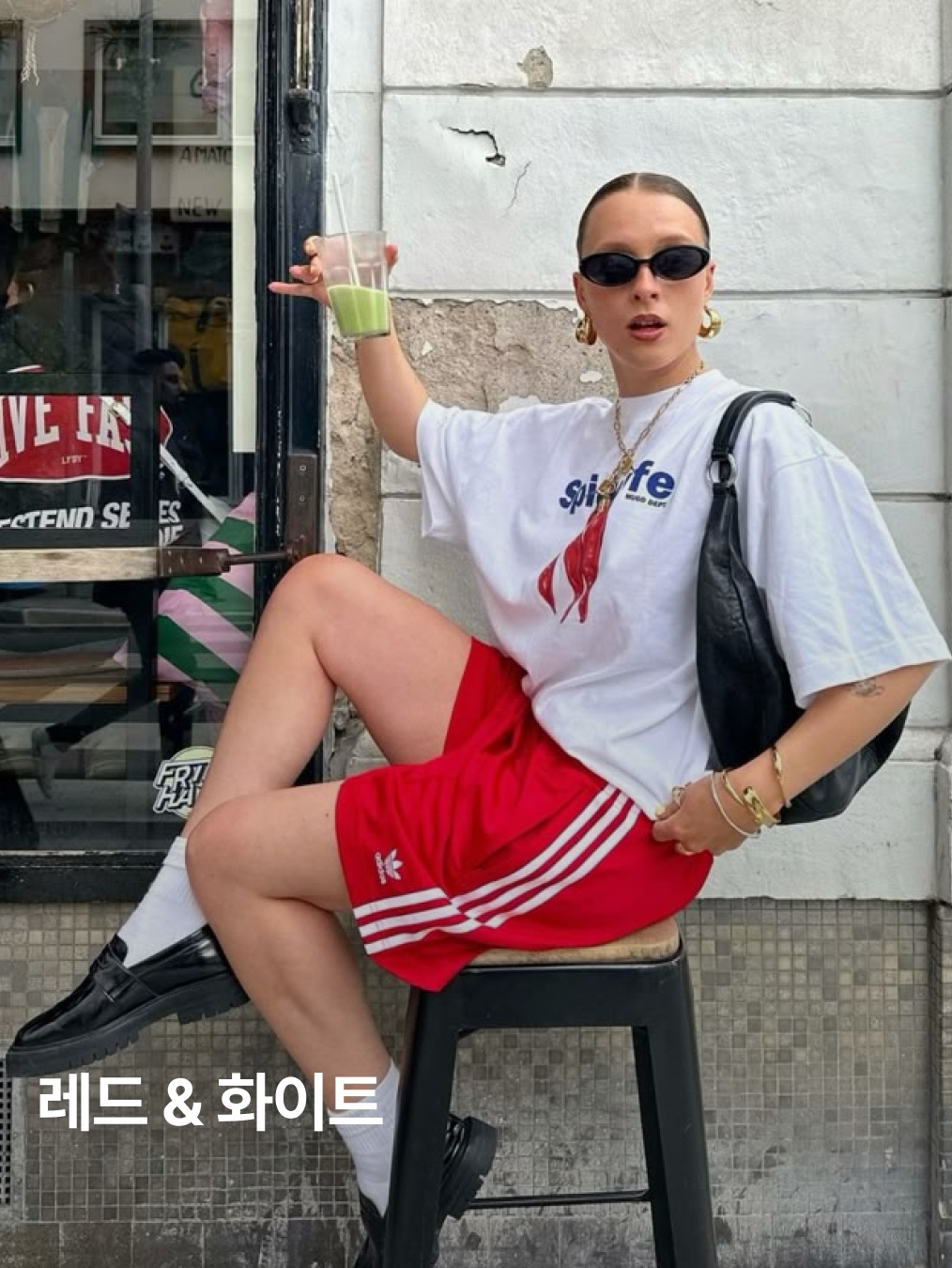 House of Sunny Bomber Jacket Blood Red, Lacoste Basic V-Neck Wool Cardigan Blue 착용 스타일 - 7