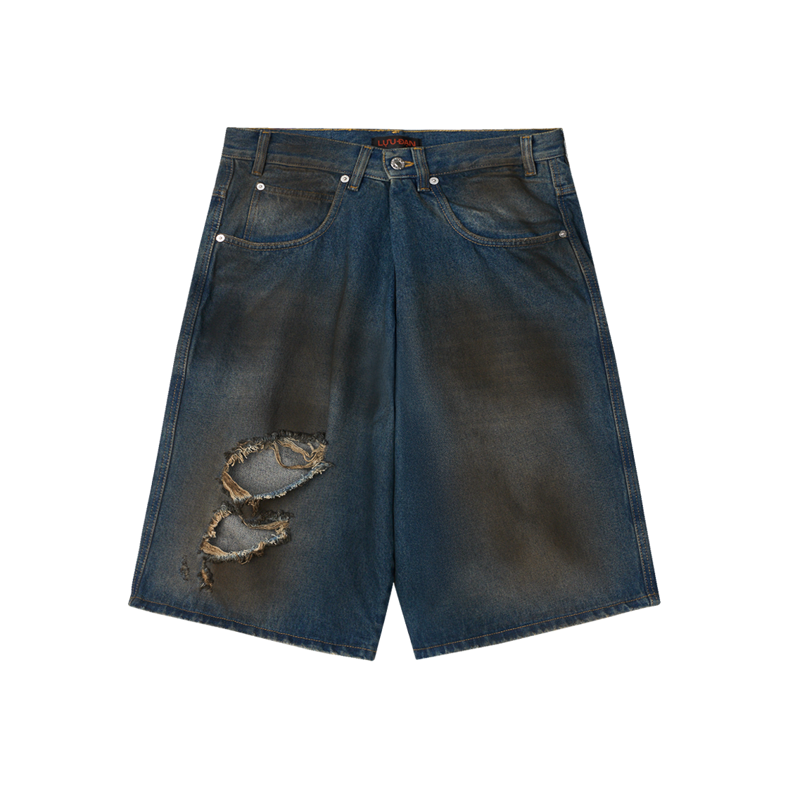 루단 크리스 크로스 쇼츠 더티 블루 - 25SS(LU'UDAN Kriss Kross Shorts Dirty Blue - 25SS)