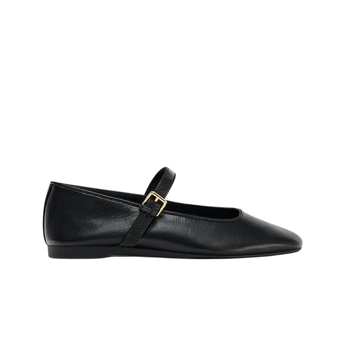 (W) 자라 레더 발레 플랫 블랙((W) Zara Leather Ballet Flats Black)