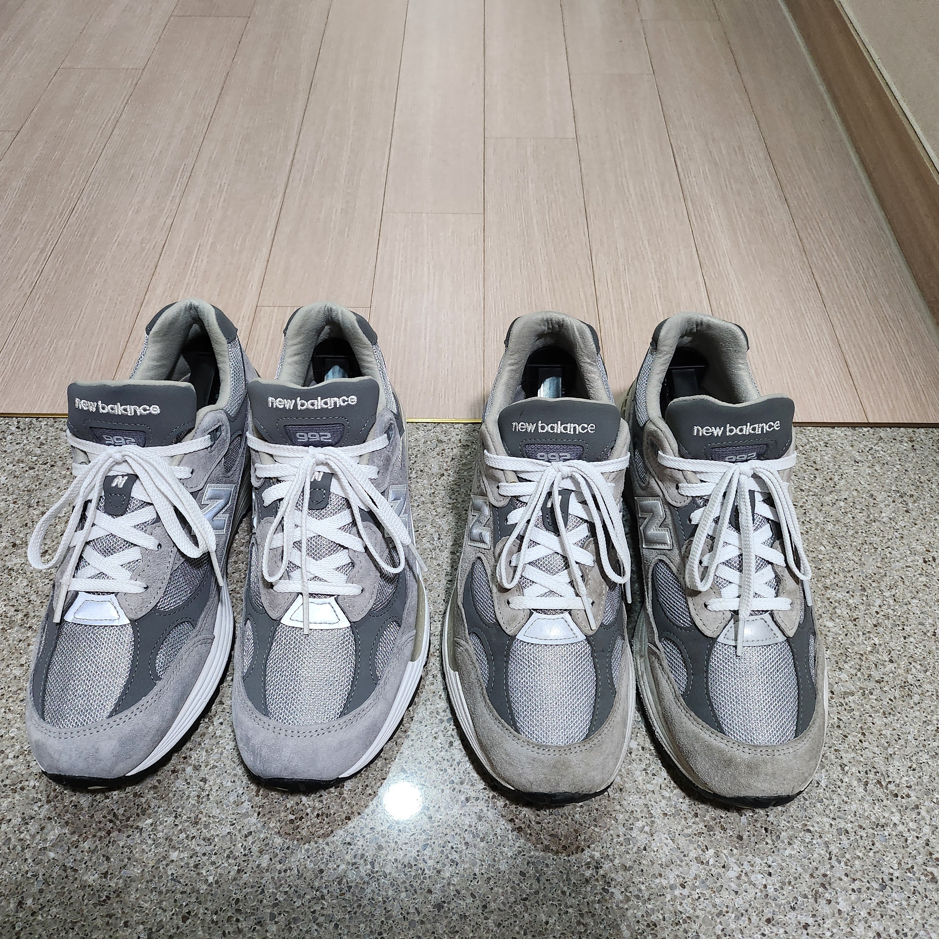 New Balance 992 Made in USA Grey - D Standard 착용 스타일