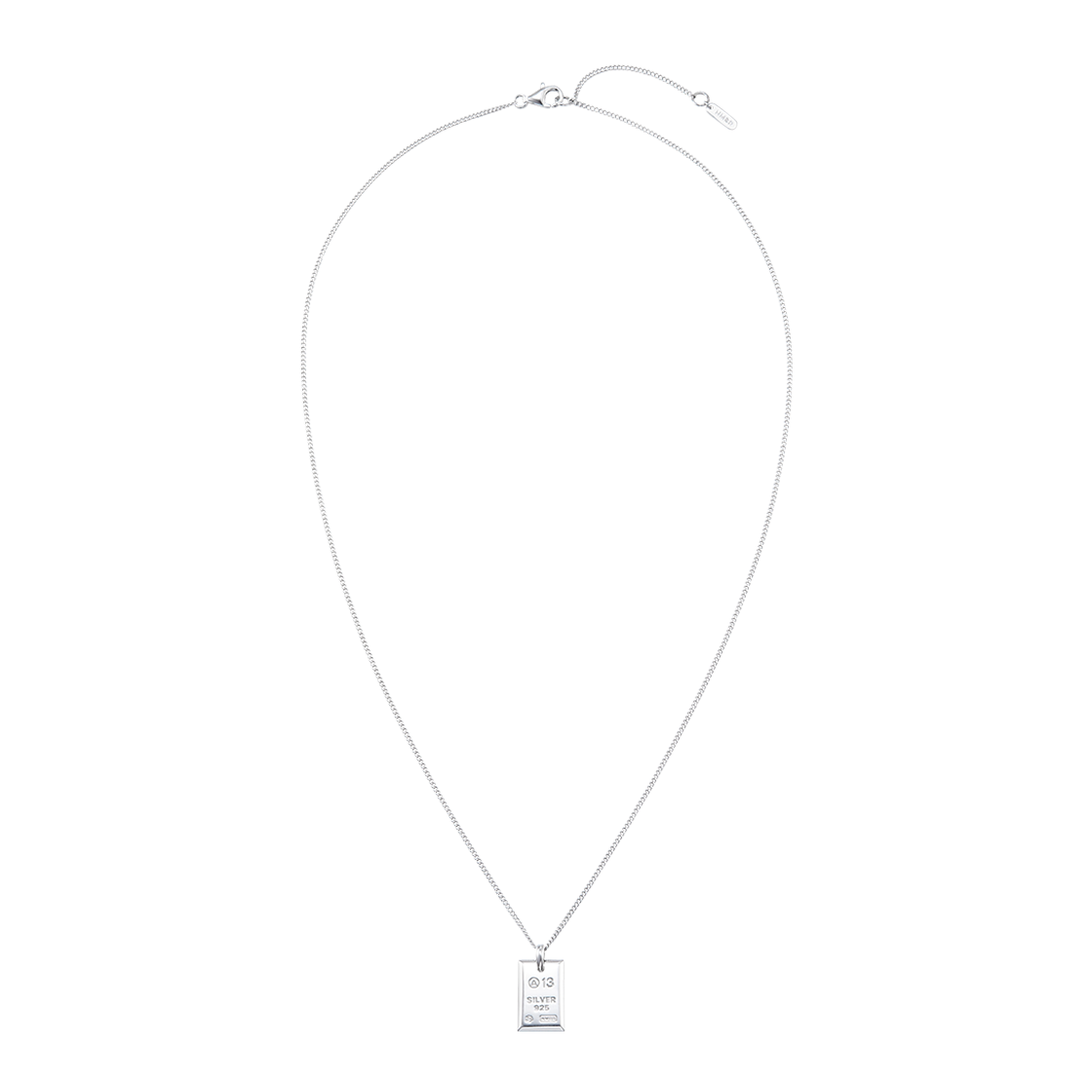 넘버링 #7727 스퀘어 바 펜던트 네크리스 실버
