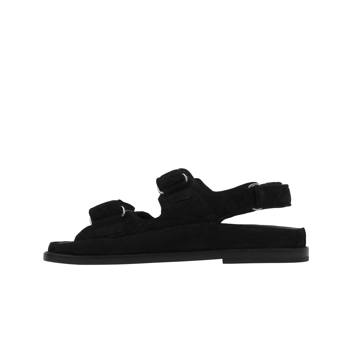 (W) 샤넬 샌들 스웨이드 카프스킨 & 블랙((W) Chanel Sandals Suede Calfskin & Black) - 3