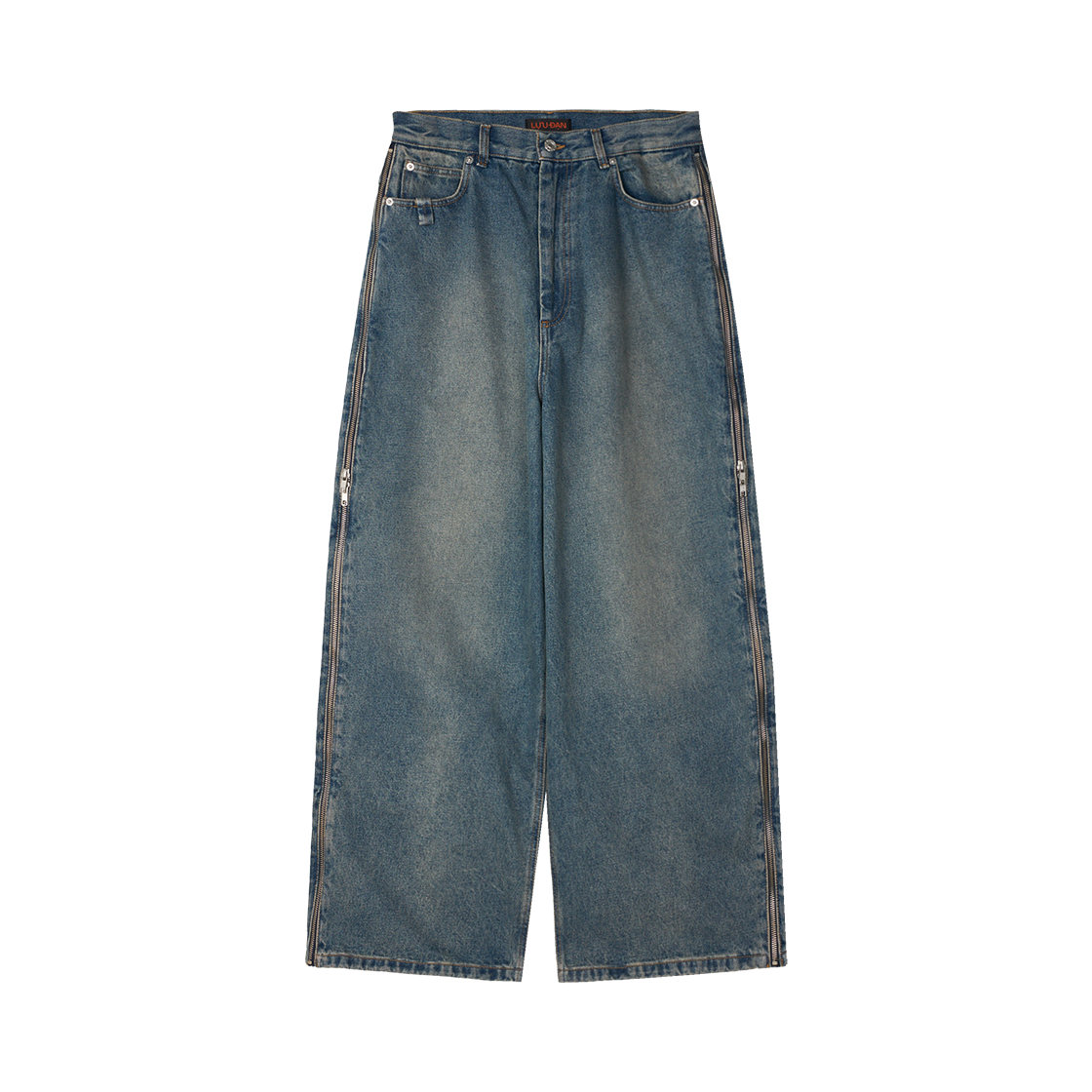 루단 사이드 집 진 빈티지 블루 - 25SS(LU'UDAN Side Zip Jeans Vintage Blue - 25SS)