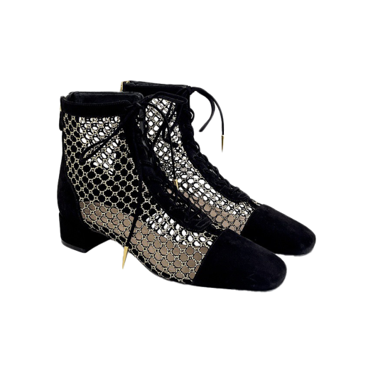 ITV2UVC5A5IV Dior Naughtily-D Lace-up Boots 37 Black