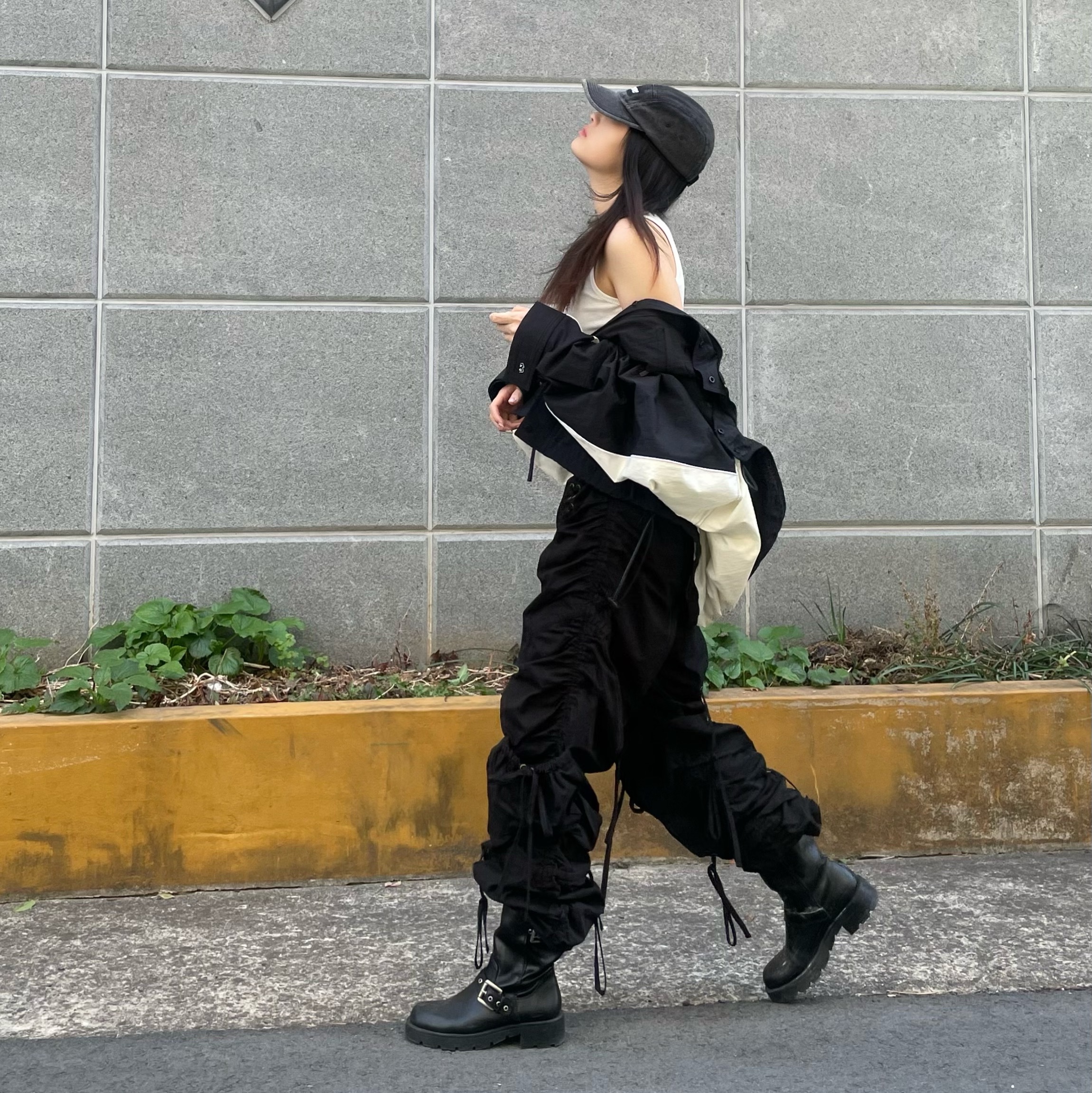 Ader Error Grampur Jumper Noir, Supreme Denim Camp Cap Black - 23SS 착용 스타일