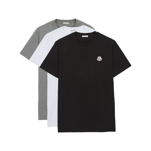 Moncler Short Sleeve T-Shirt Black - 25SS (3 Pack)