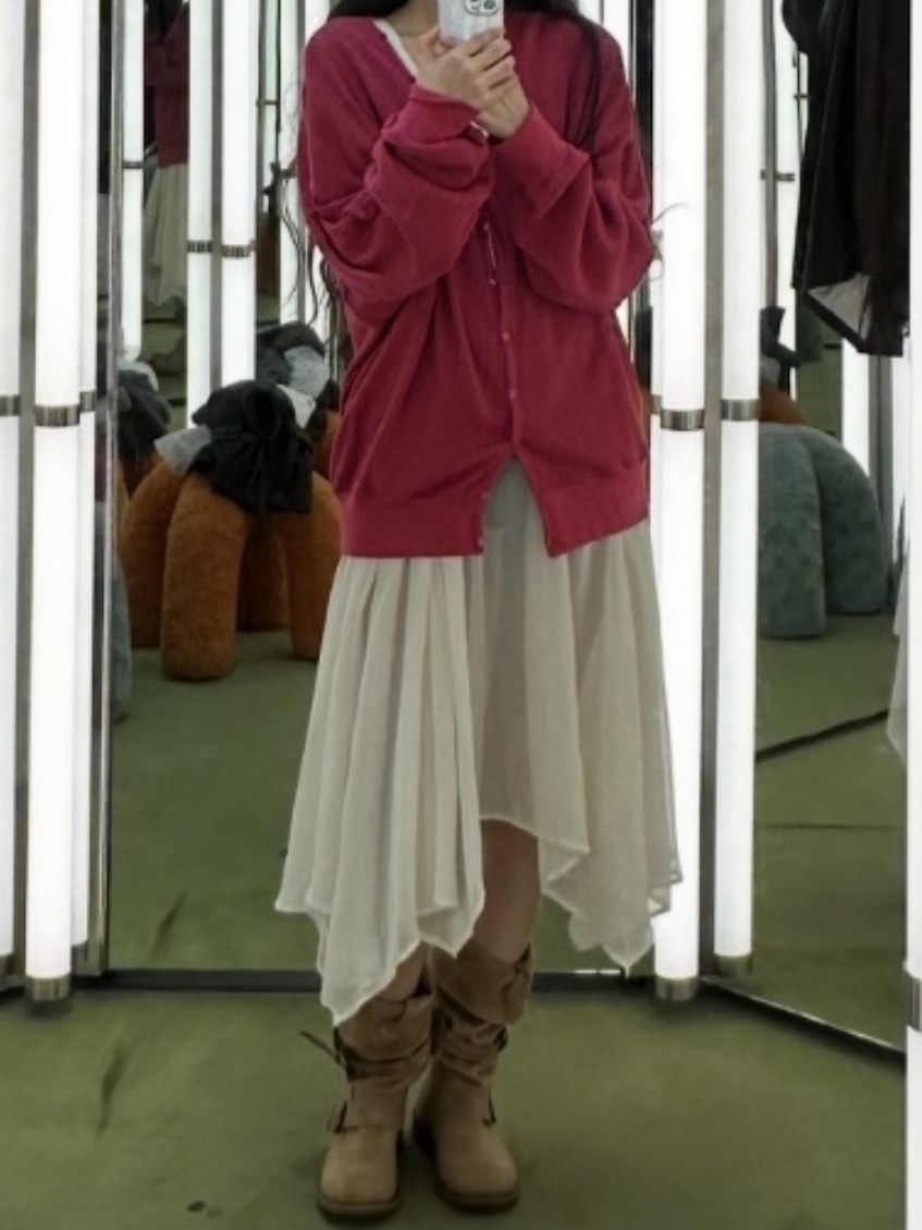 [6% 적립] NegativeThree Slouchy Long Boots Washed Beige 착용 스타일