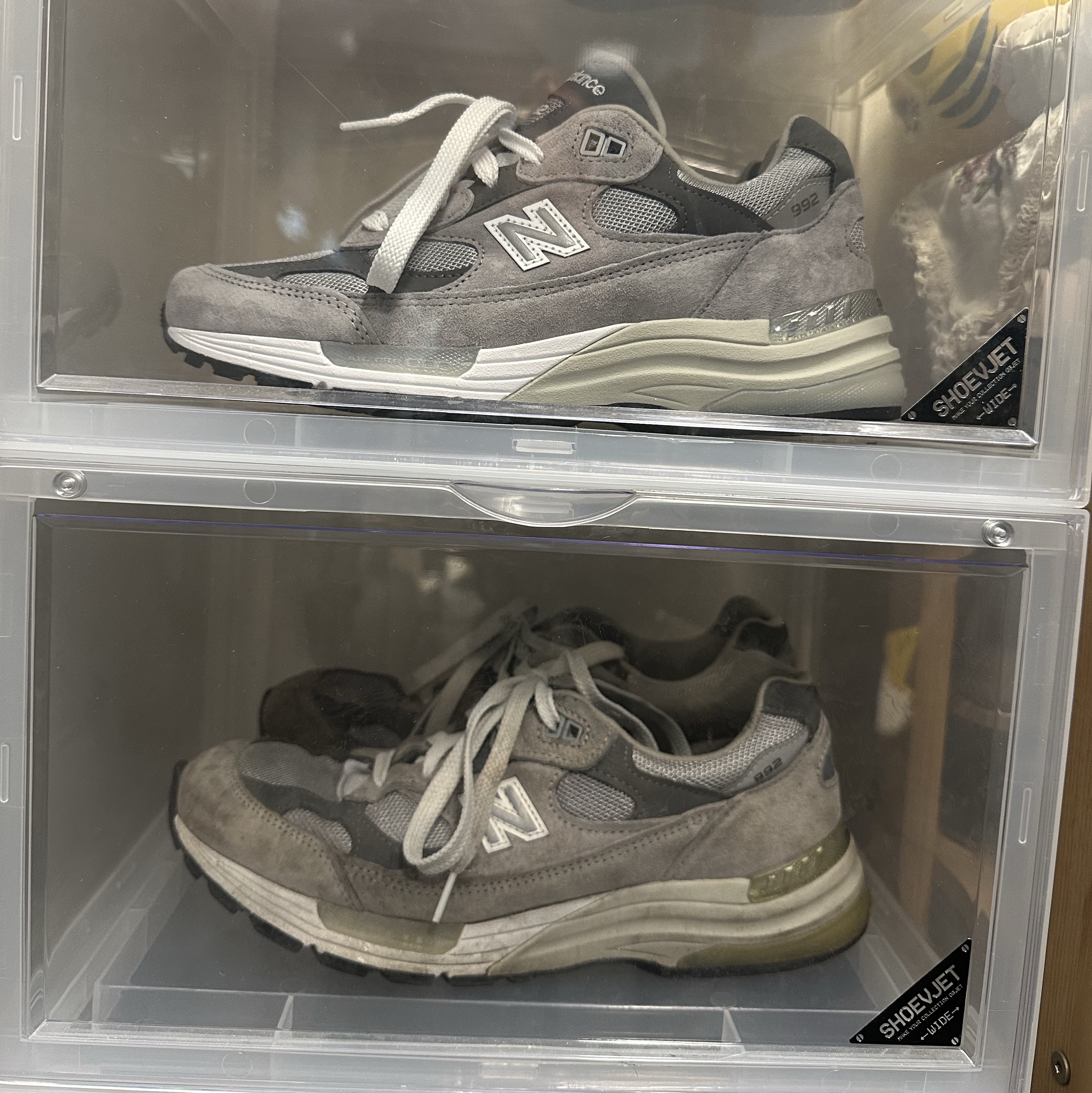 New Balance 992 Made in USA Grey - D Standard, New Balance 992 Made in USA Core Grey Silver Metallic 착용 스타일