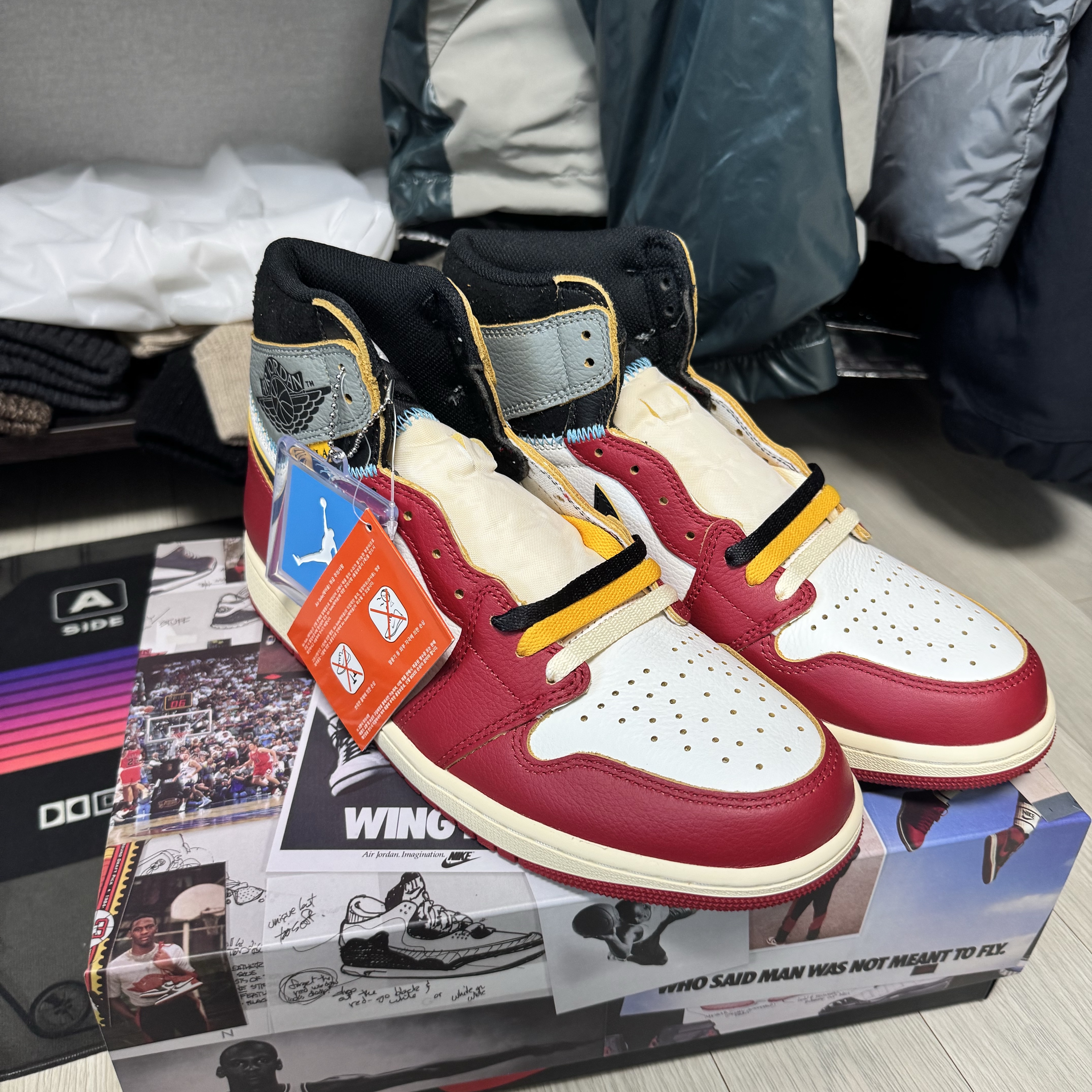 Jordan 1 x Union Retro High OG Chicago Shadow 착용 스타일 - 1