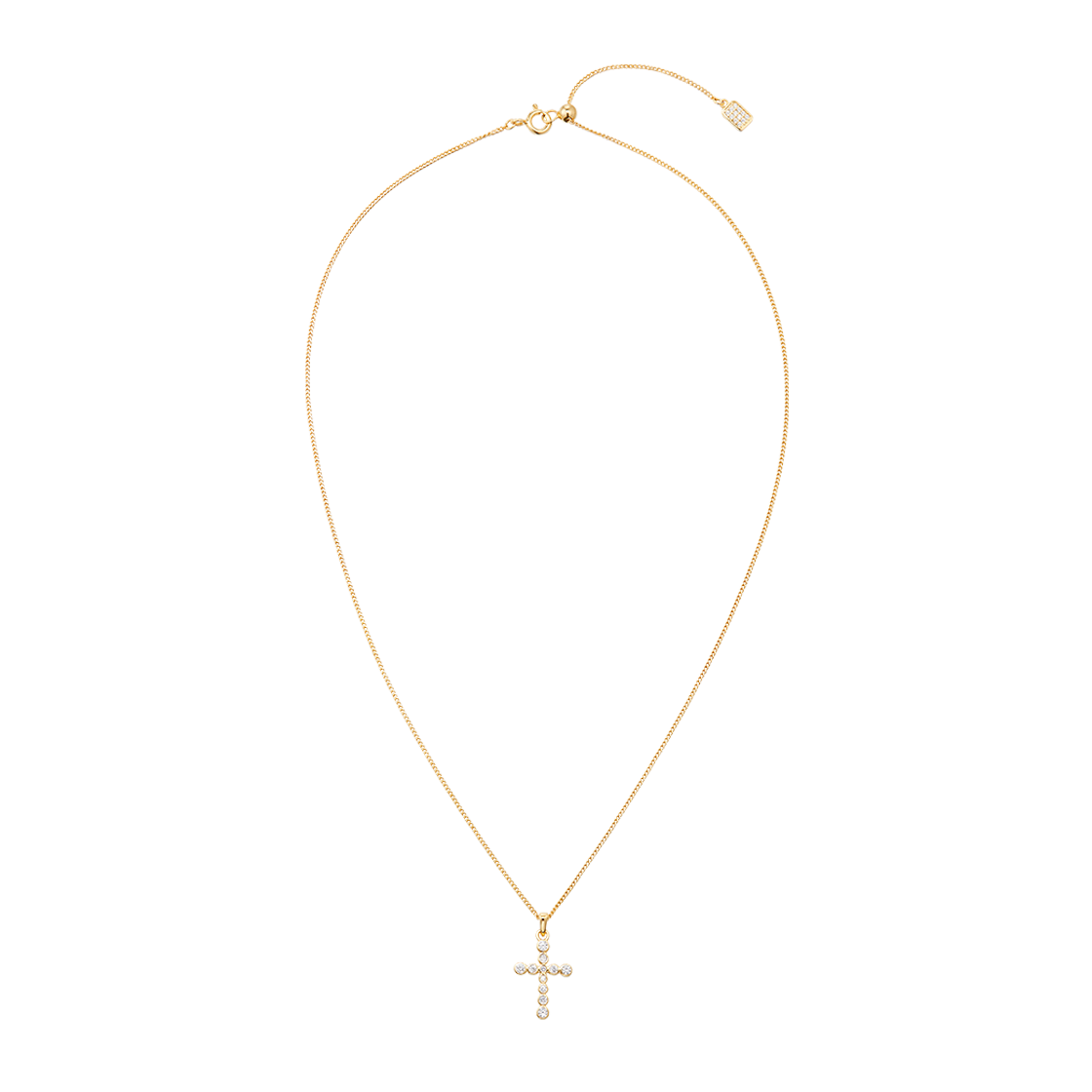 넘버링 #3729 미니 그라디언트 크로스 네크리스 골드(NUMBERING #3729 mini Gradient Cross Necklace Gold)