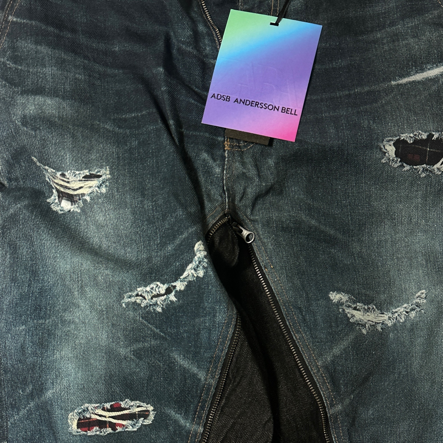Zara x Andersson Bell Detachable Layered Jeans Medium Blue 착용 스타일