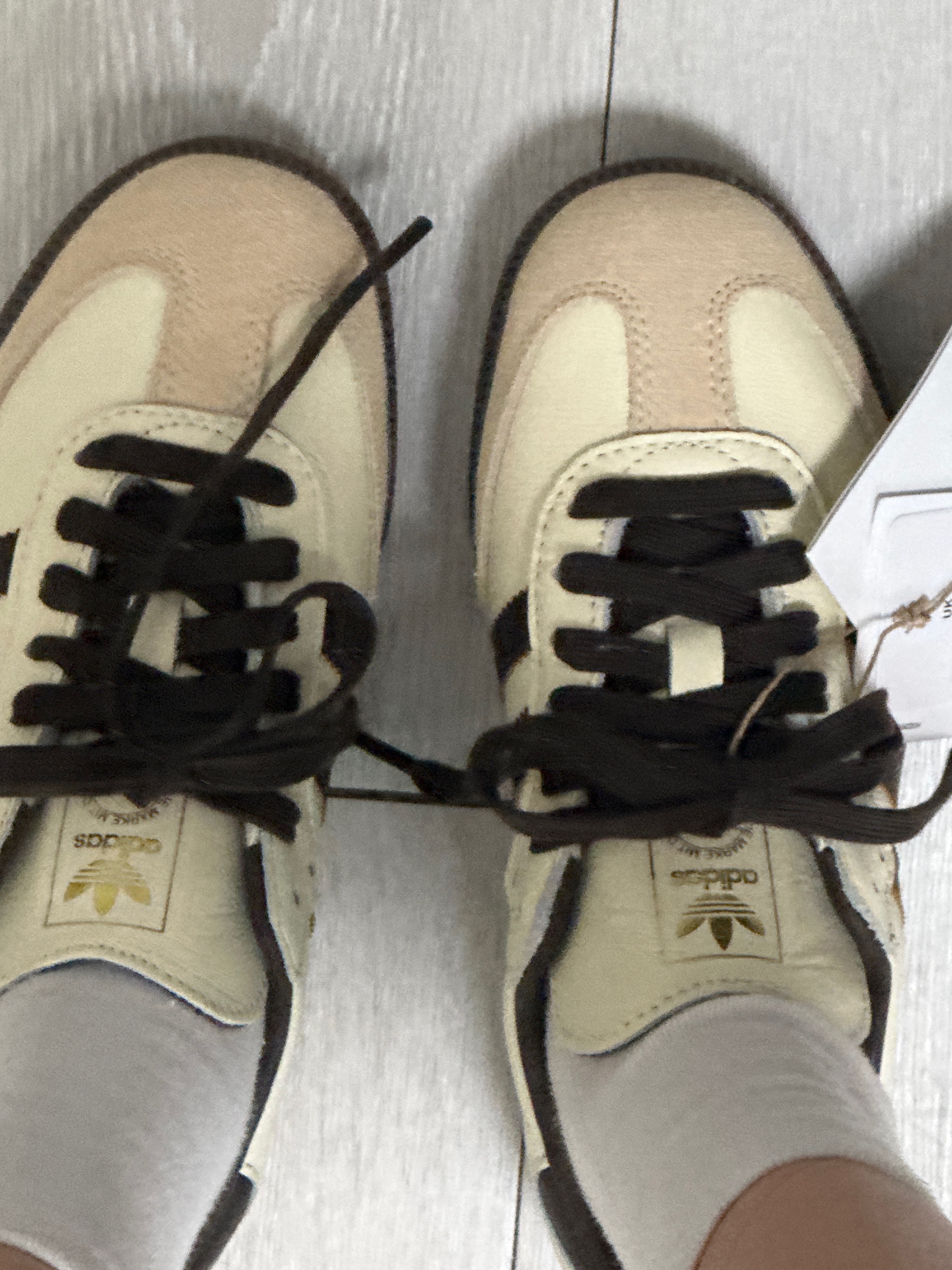 Adidas Samba OG Cream White Dark Brown 착용 스타일