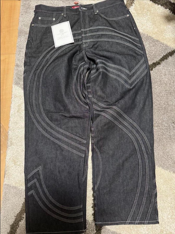 Supreme S Logo Rigid Baggy Jean Rigid Black - 25SS 착용 스타일 - 1