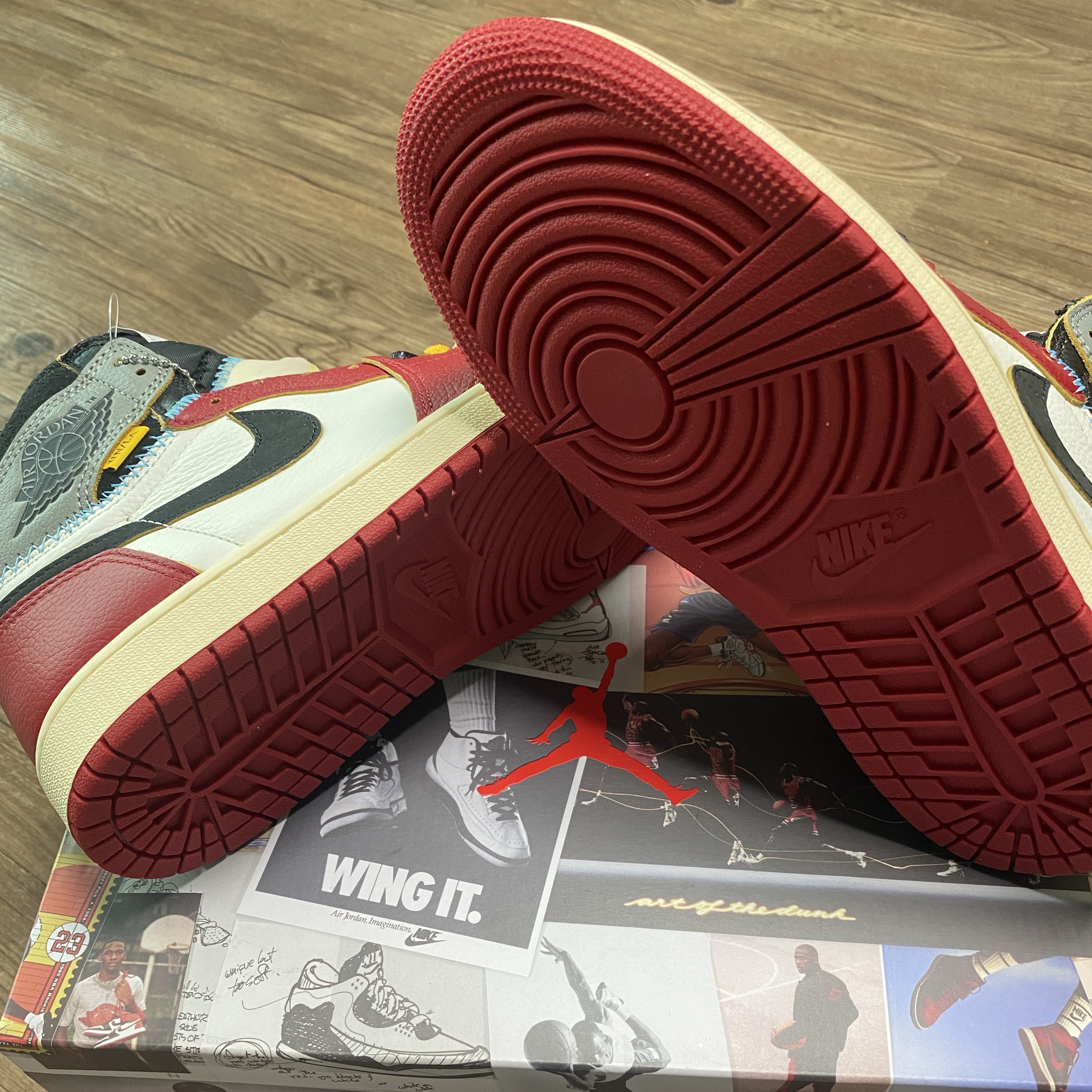 Jordan 1 x Union Retro High OG Chicago Shadow 착용 스타일 - 6