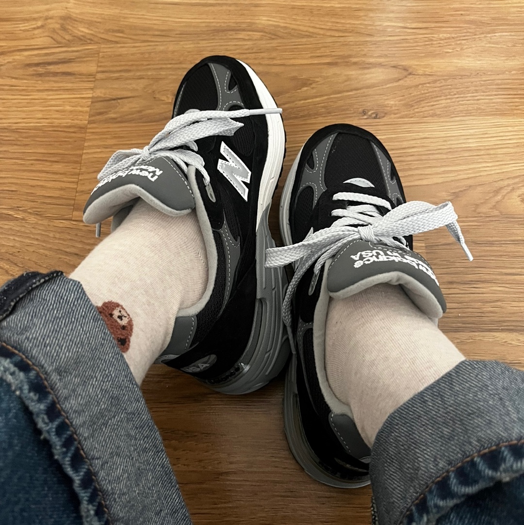 (W) New Balance 993 Made in USA Black - B Standard 착용 스타일