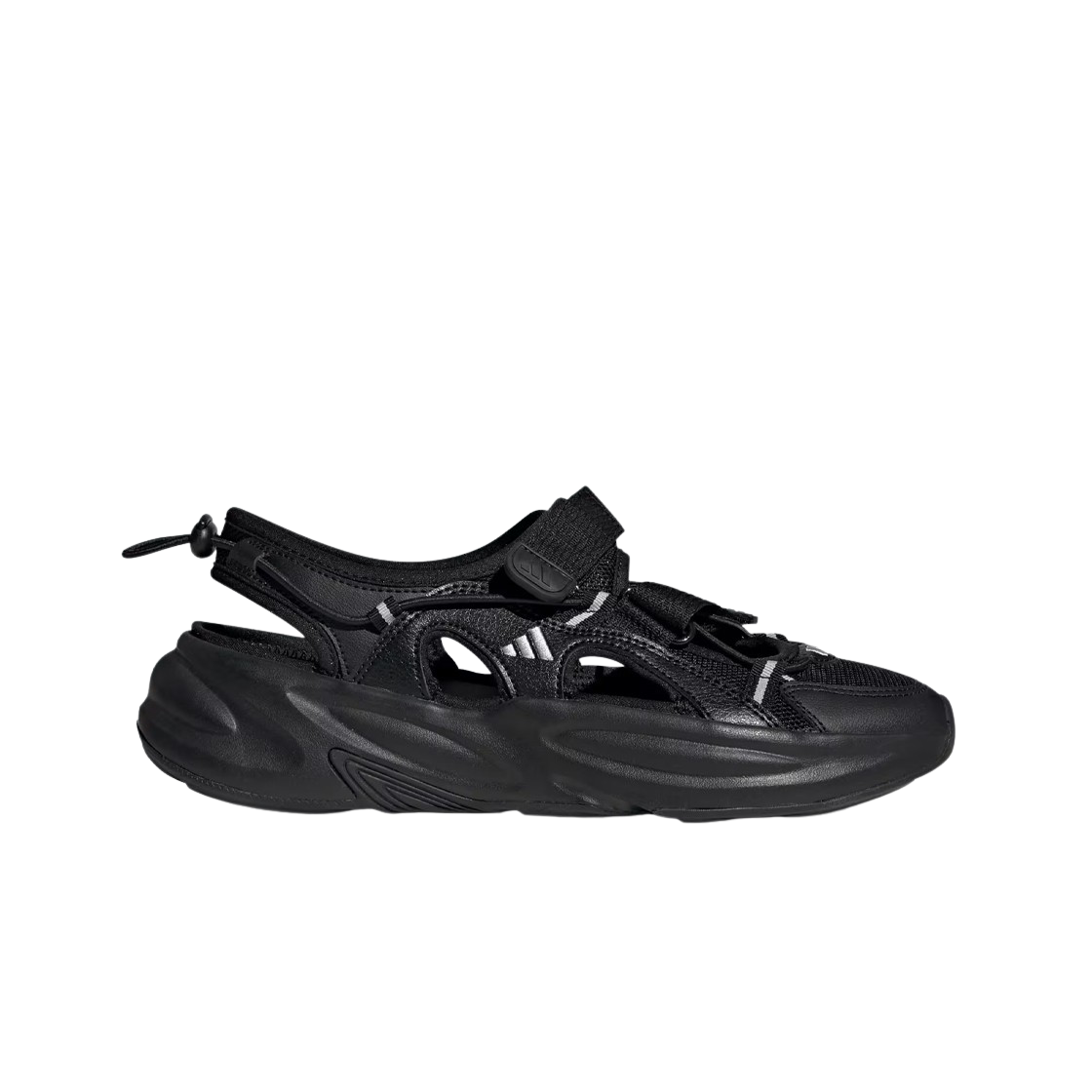 (W) 아디다스 오즈웨이브 샌들 코어 블랙 실버 메탈릭((W) Adidas Ozwave Sandal Core Black Silver Metallic)