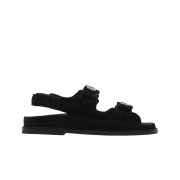 (W) Chanel Sandals Suede Calfskin & Black