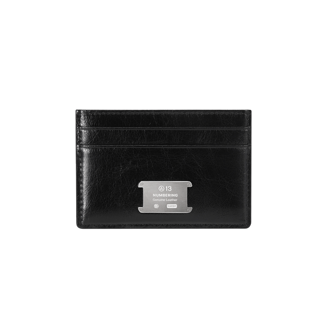 넘버링 #1050 크랙 레더 카드 홀더 블랙/실버(NUMBERING #1050 Cracked Leather Card Holder Black/Silver)