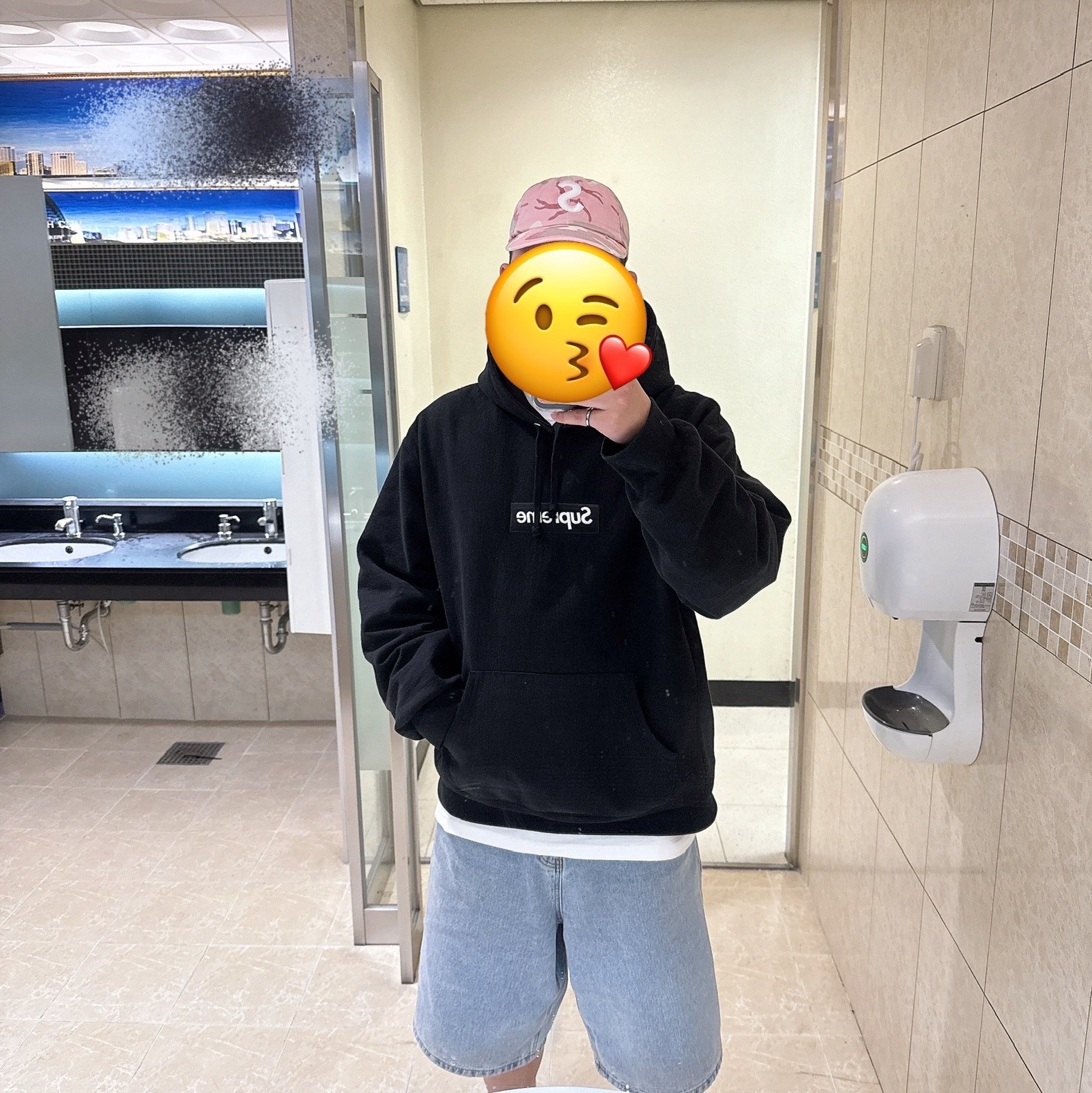 Supreme Pigment Coated S Logo 6-Panel Pink Camo - 25SS, Supreme Box Logo Hooded Sweatshirt Black - 24FW 착용 스타일