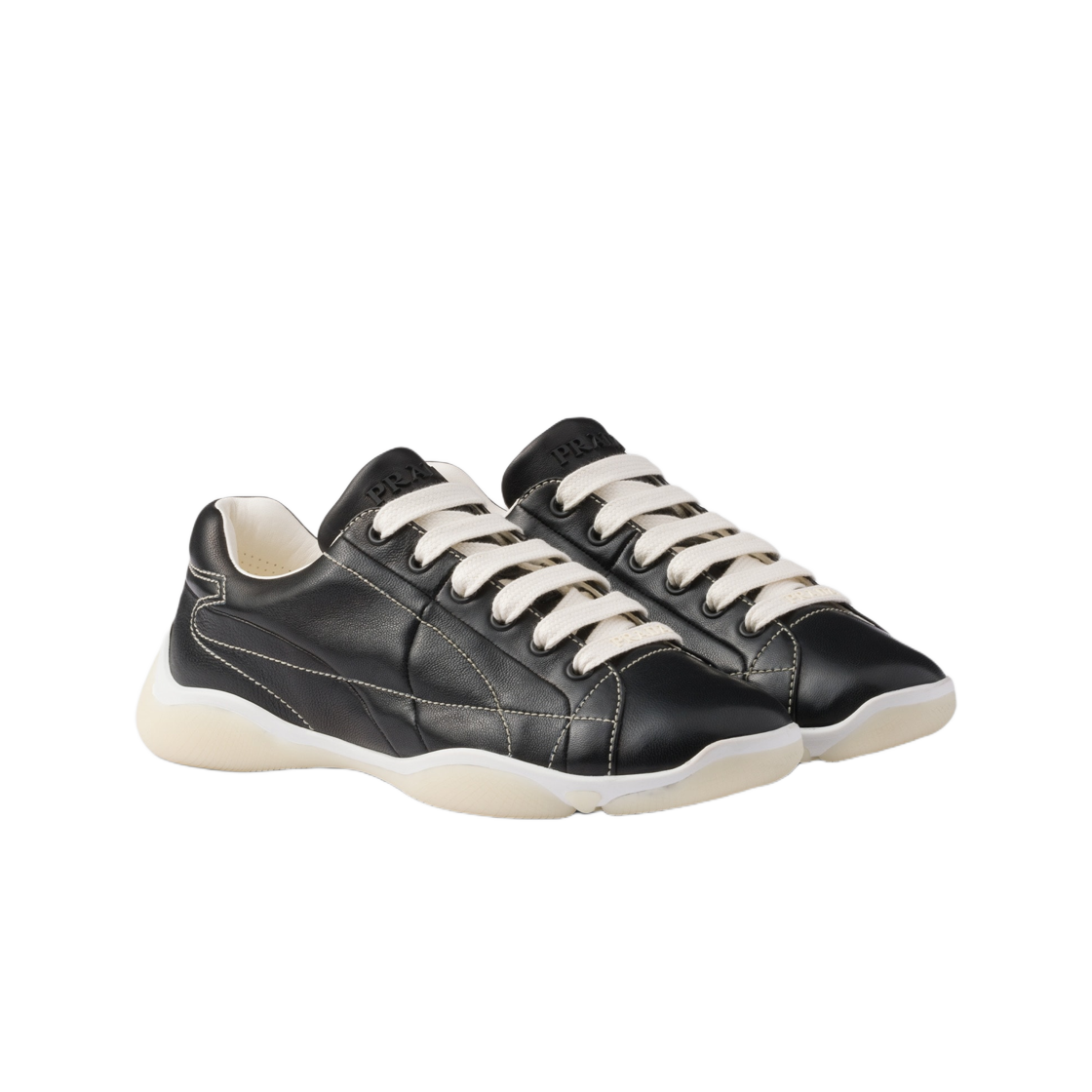(W) 프라다 나파 레더 스니커즈 블랙((W) Prada Nappa Leather Sneakers Black) - 2
