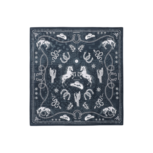 VH2FMUAB92ANV Thevinylhouse Tvh Western Pattern Bandana Navy
