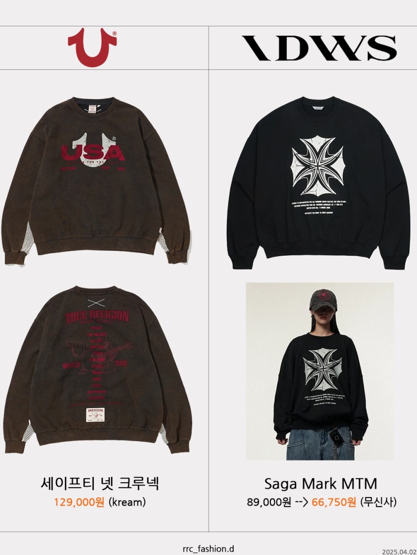 【TRUE RELIGION】 Safety Net Crewneck Black 트루릴리젼 세이프티 넷 크루넥 블랙 | True Religion | KREAM