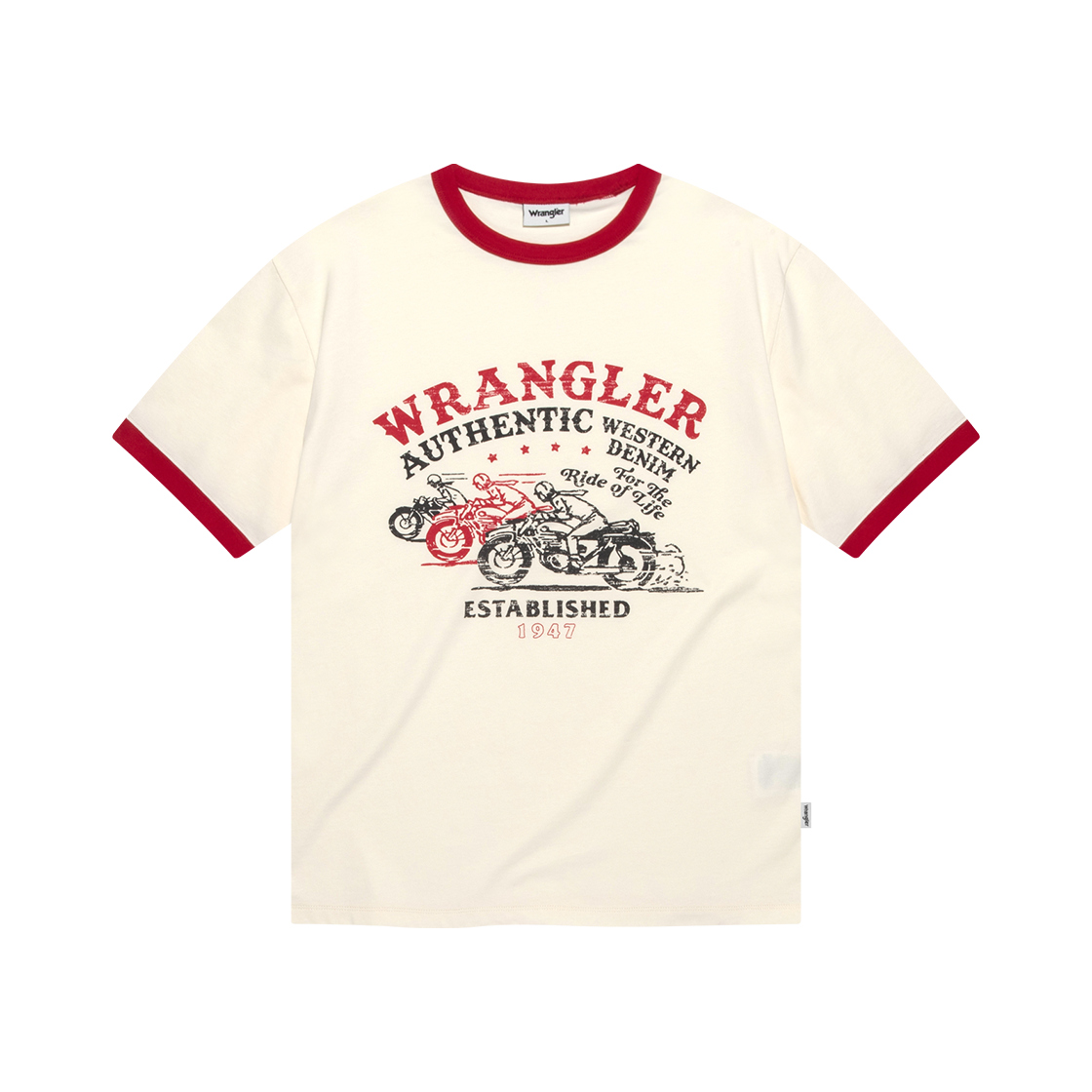 랭글러 모터싸이클 링거 티셔츠 레드(Wrangler Motorcycle Ringer T-Shirt Red)