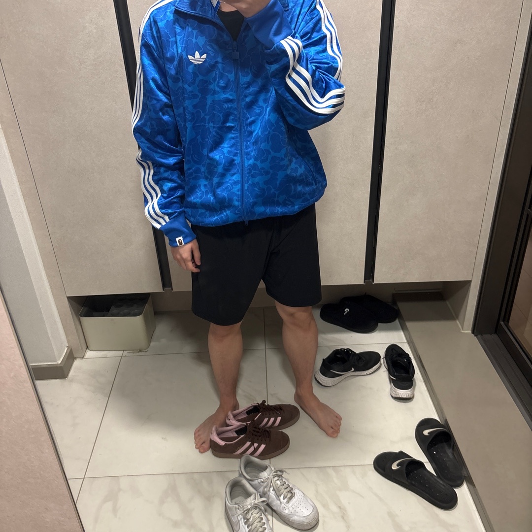 Adidas x BAPE Allover Print Track Top Blue - KR Sizing, Adidas x BAPE Allover Print Track Top Black - KR Sizing 착용 스타일