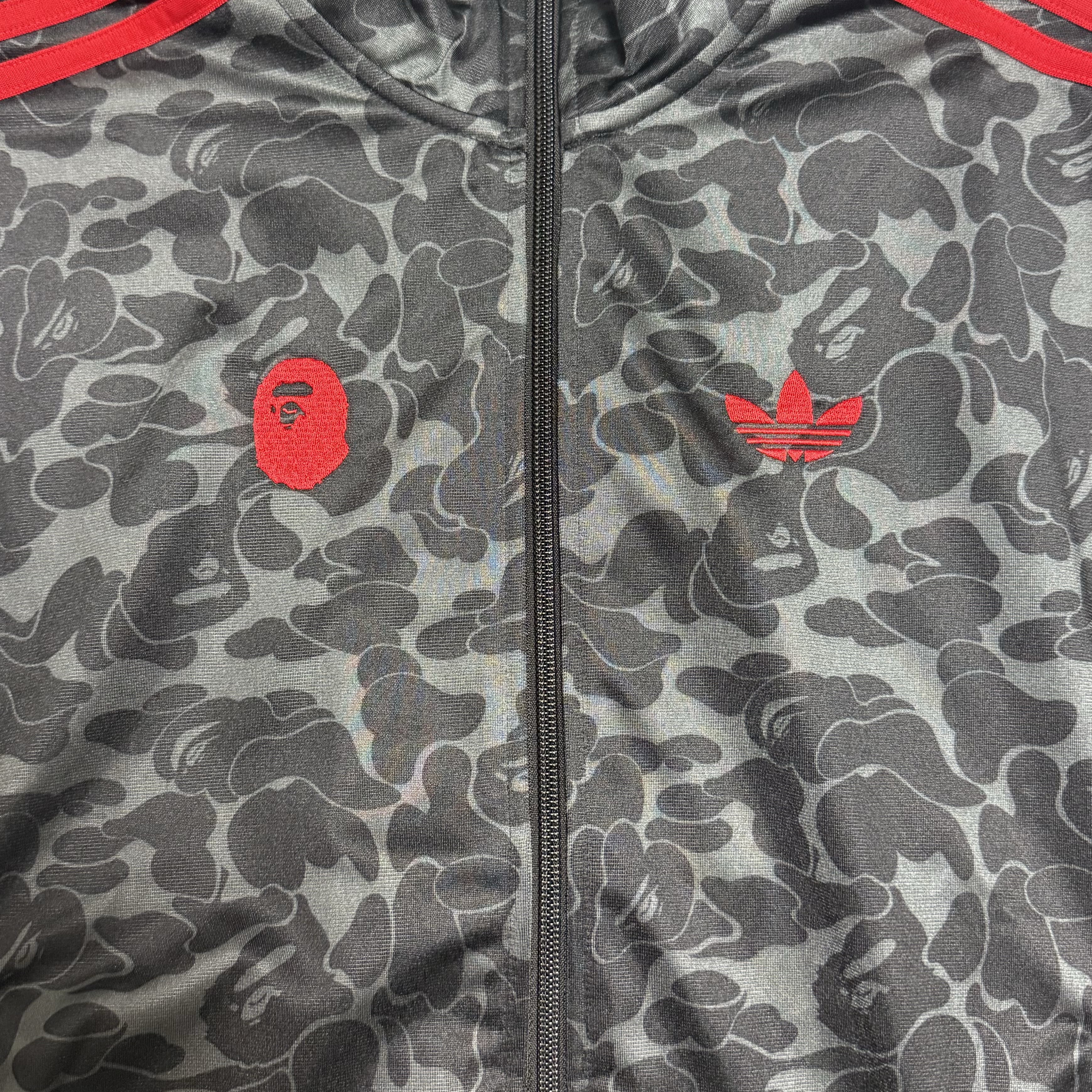 Adidas x BAPE Allover Print Track Top Black - KR Sizing 착용 스타일