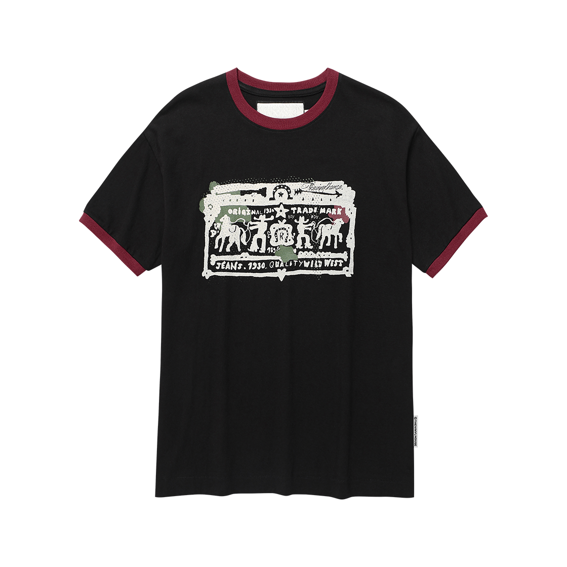 [KREAM 단독] 더바이닐하우스 카우보이 픽토그램 링거 티셔츠 블랙([KREAM 단독] Thevinylhouse Cowboy Pictogram Ringer Tee Black)
