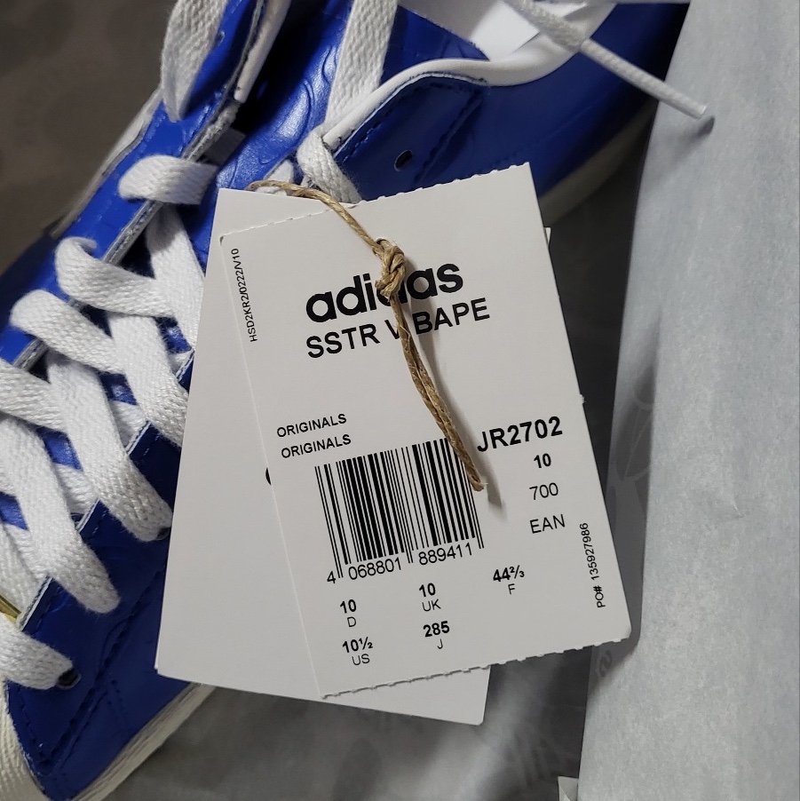 Adidas x BAPE Superstar Vintage Blue Cloud White 착용 스타일 - 7