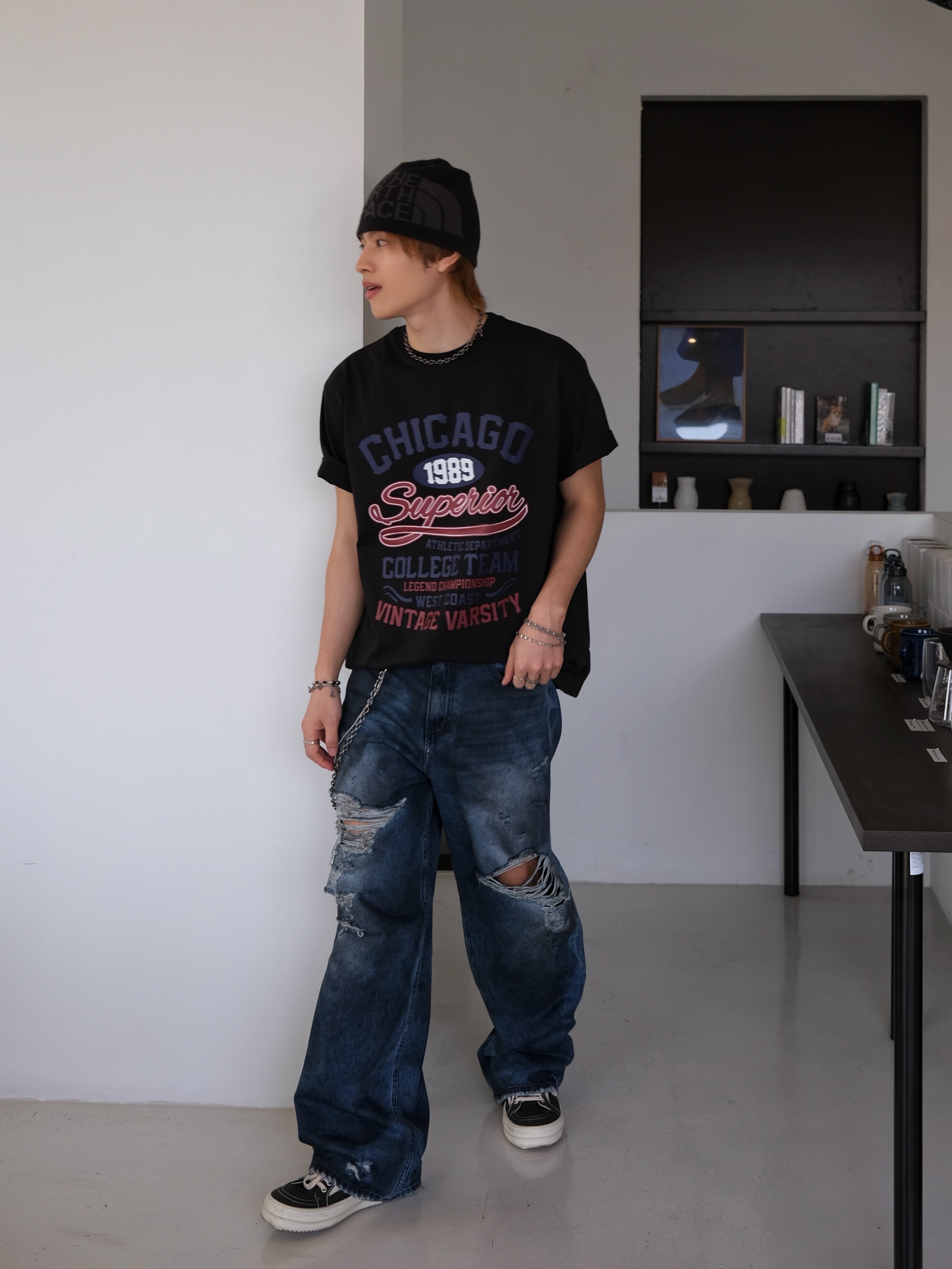 Rick Owens Drkshdw Suede Vintage Sneakers Dark Dust Pearl Milk White 착용 스타일 - 2