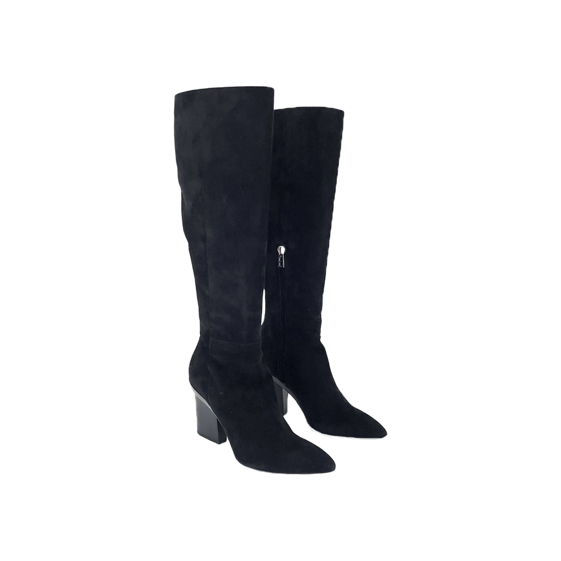 ITUFC34H3ON9 Hermes Velvet Long Boots 37.5 Black