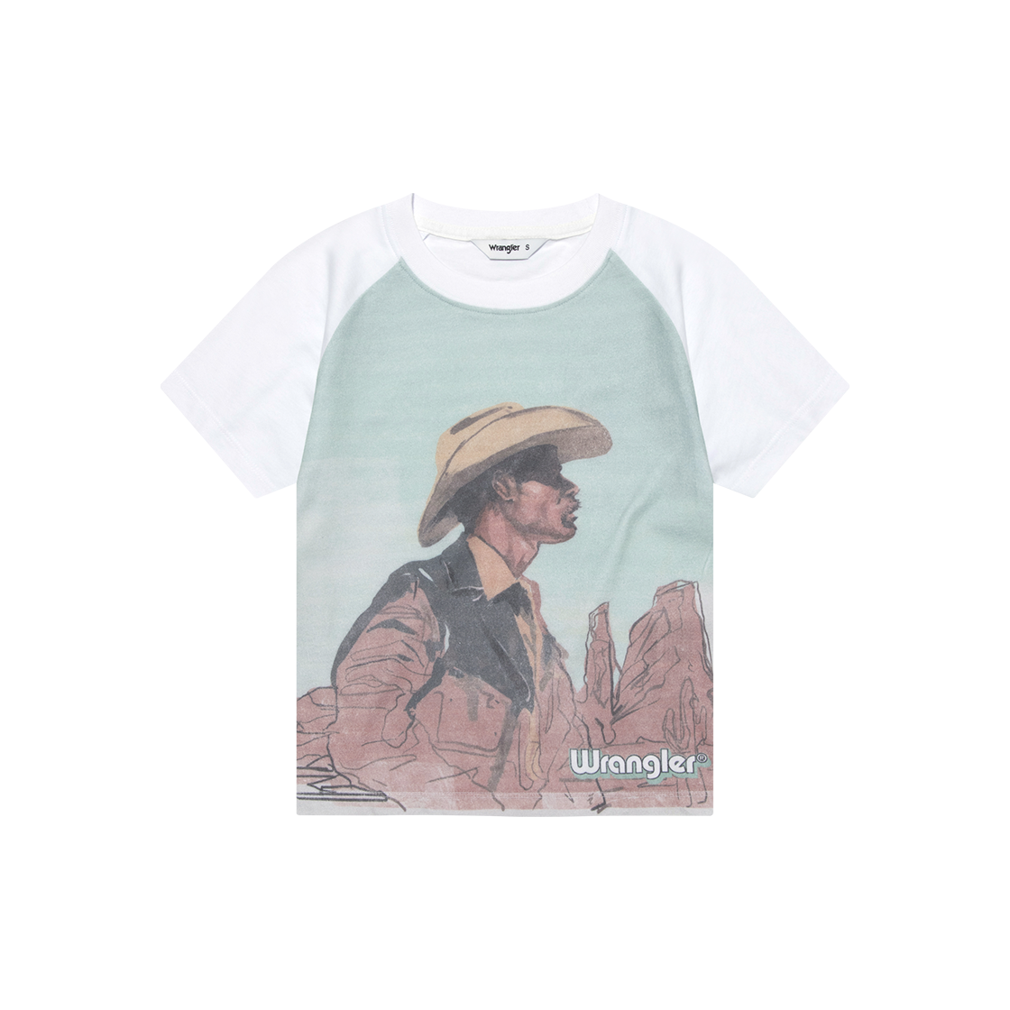 랭글러 (W) 카우보이 페인팅 티셔츠 믹스(Wrangler (W) Cowboy Painting T-Shirt Mix)