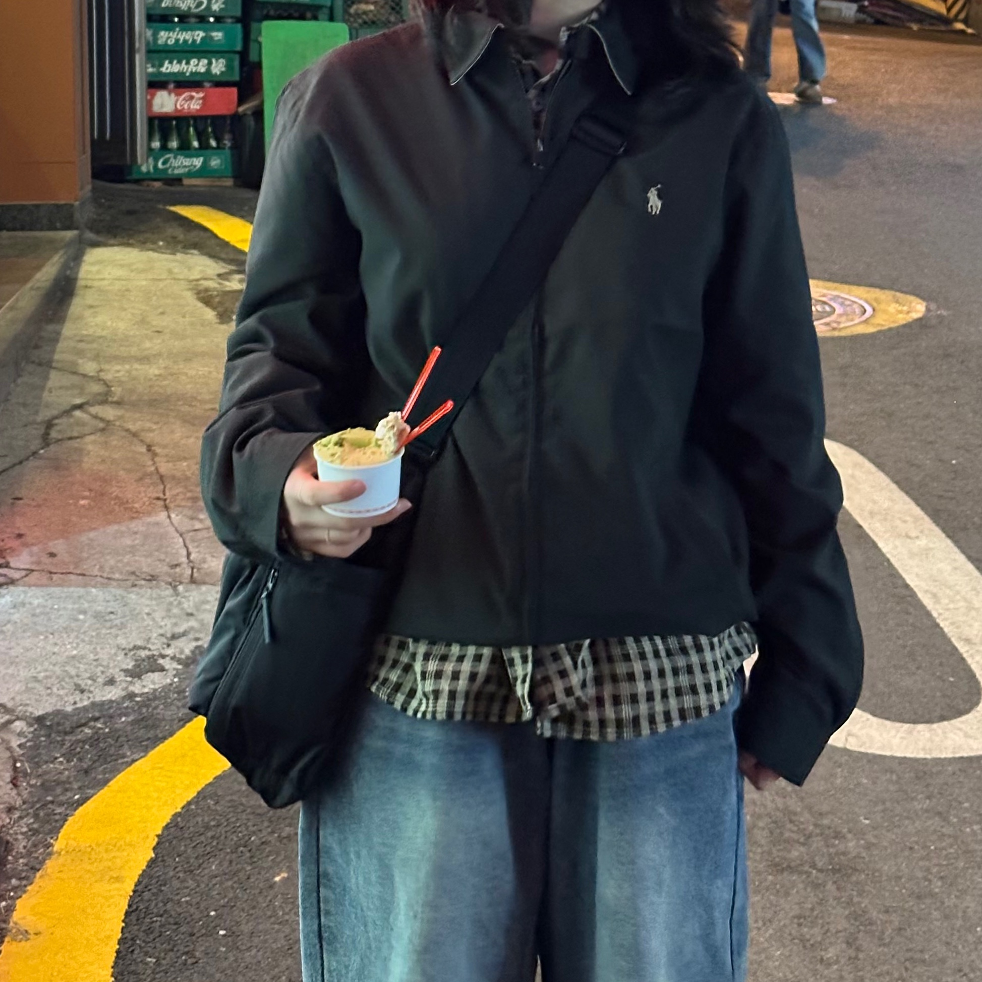 [20% 적립] Polo Ralph Lauren Bi Swing Windbreaker Lined Jacket Black - 25SS, Adidas Superstar Core Black White 착용 스타일 - 4