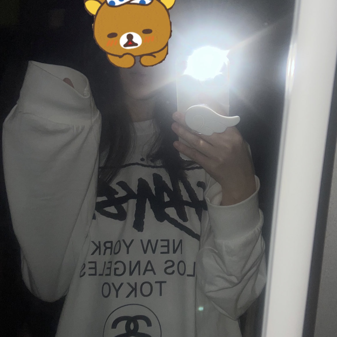 Stussy World Tour LS T-Shirt White 착용 스타일