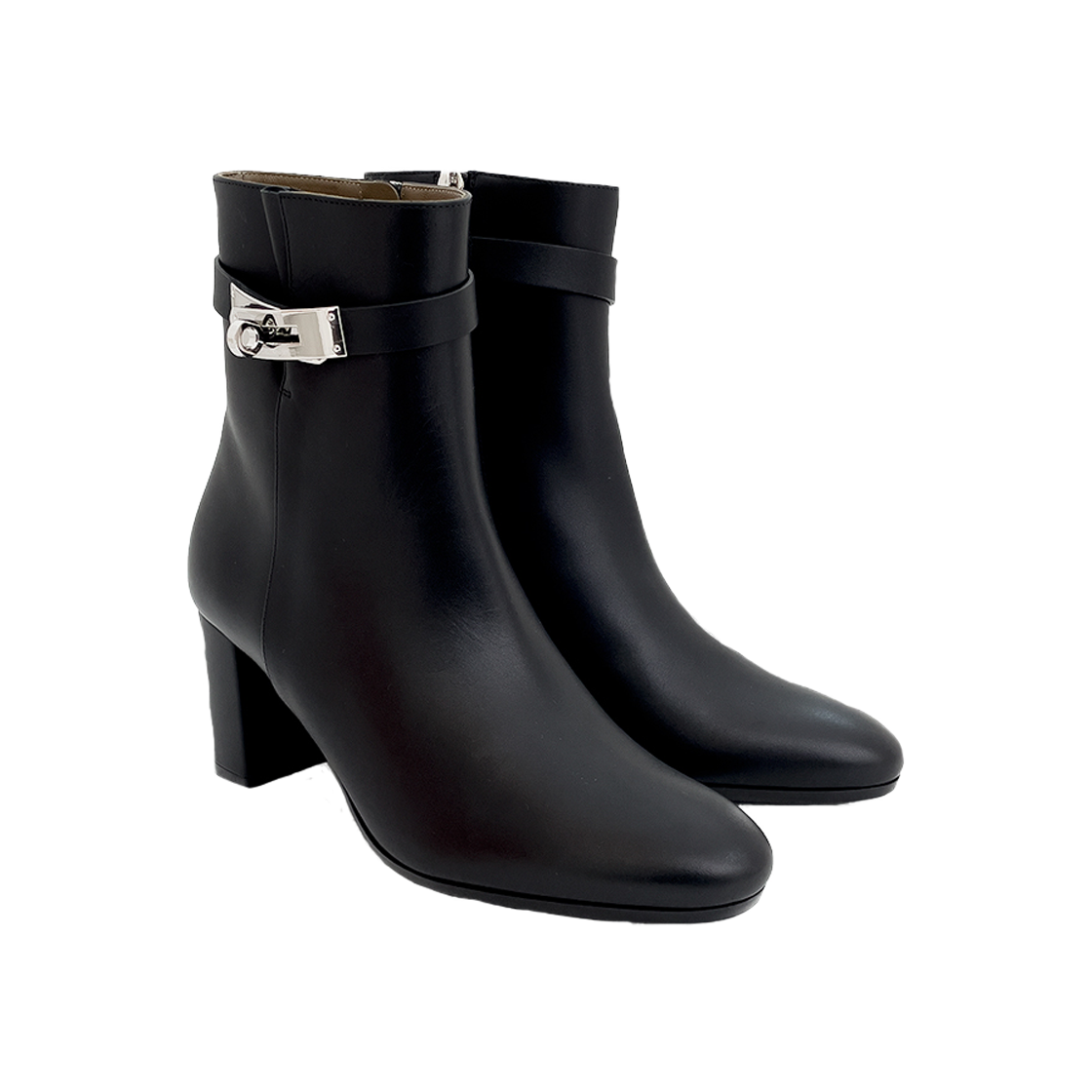 ITRJ4HT9GV46 Hermes Saint-Germain Boots 37 Black Palladium