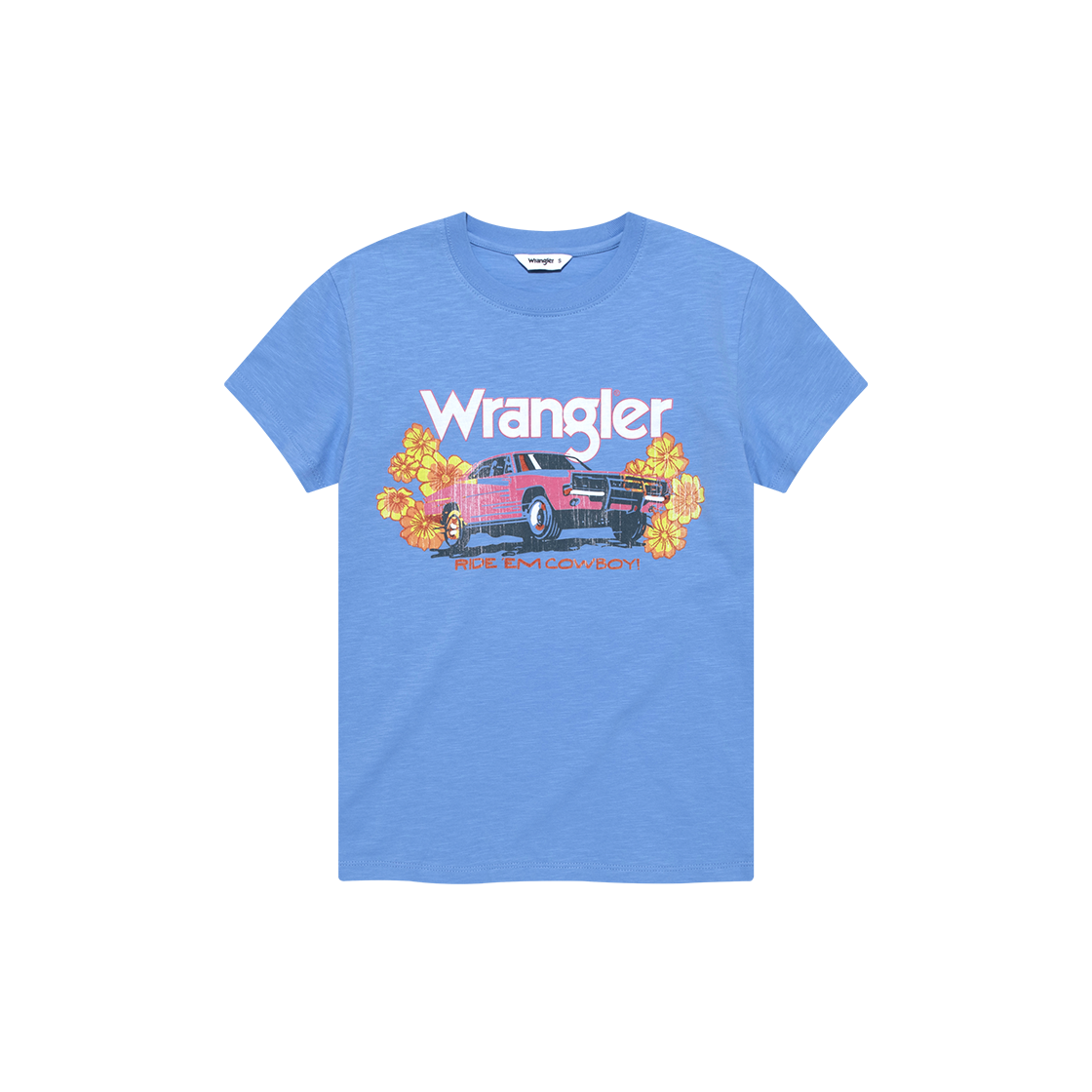 랭글러 (W) 빈티지카 베이비 티셔츠 블루(Wrangler (W) Vintage Car Baby T-Shirt Blue)