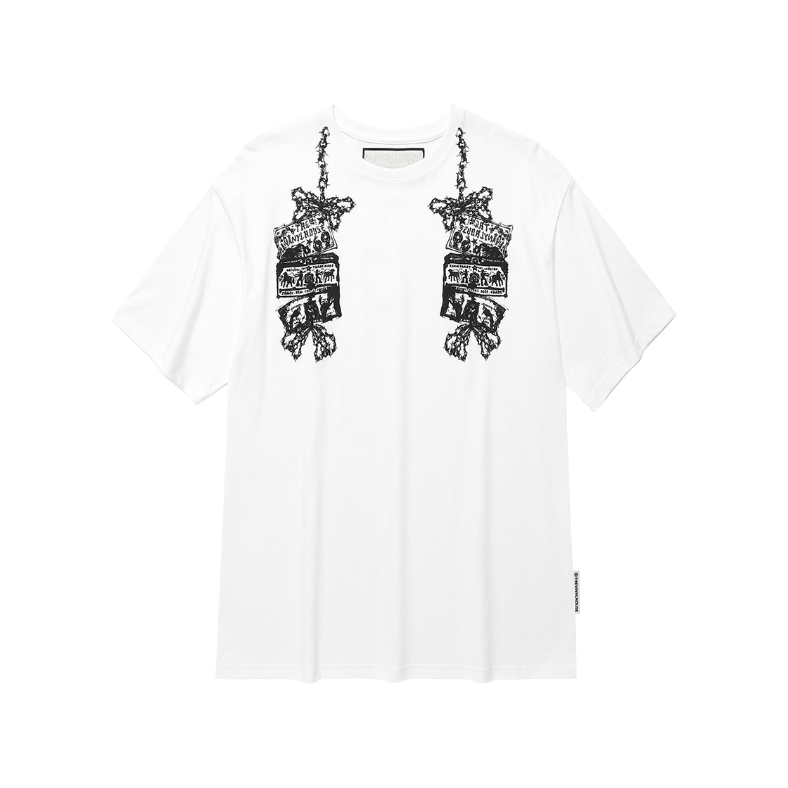 더바이닐하우스 체인 리본 티셔츠 화이트