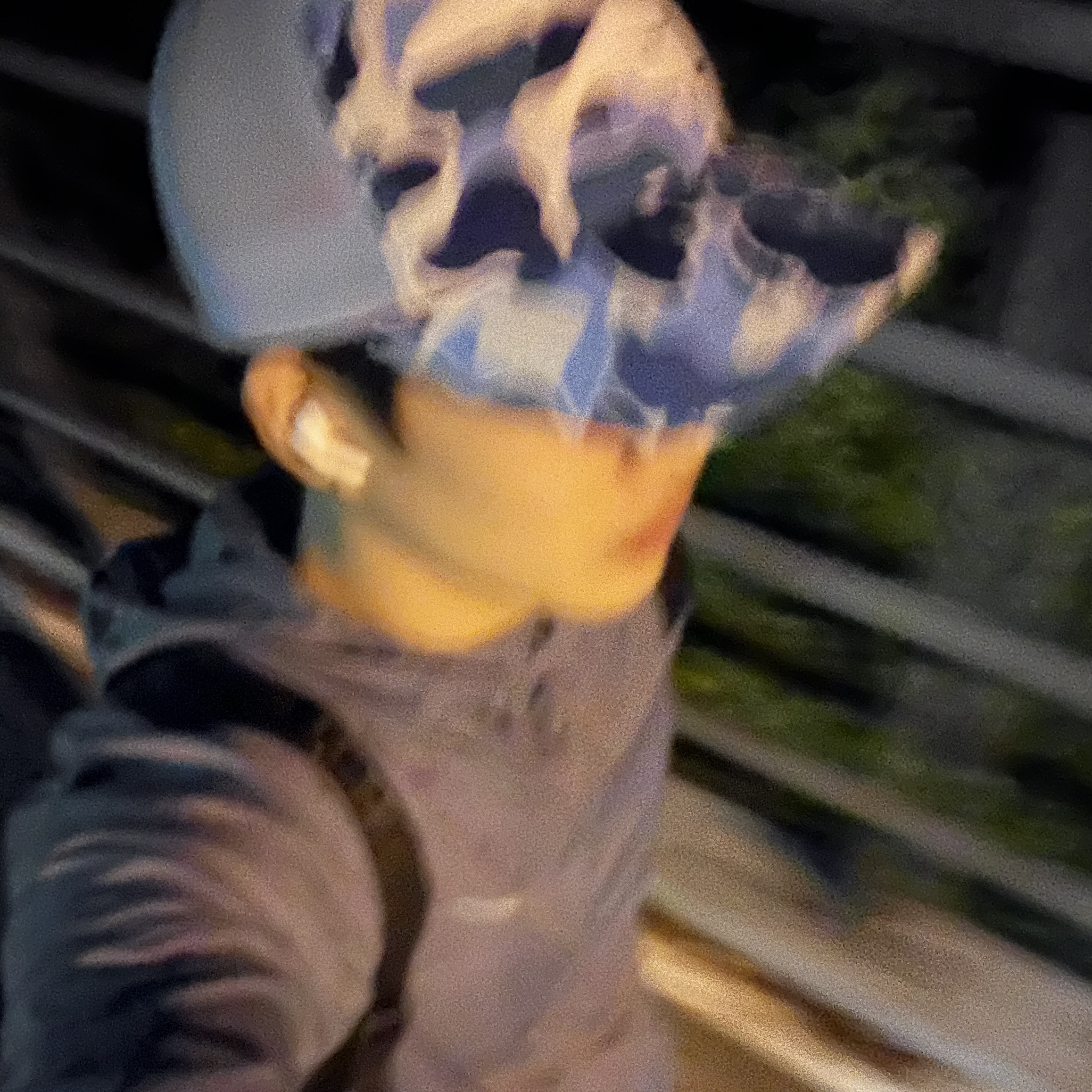 베이프 ABC 카모 에이프 페이스 메쉬캡 블루 착용 스타일