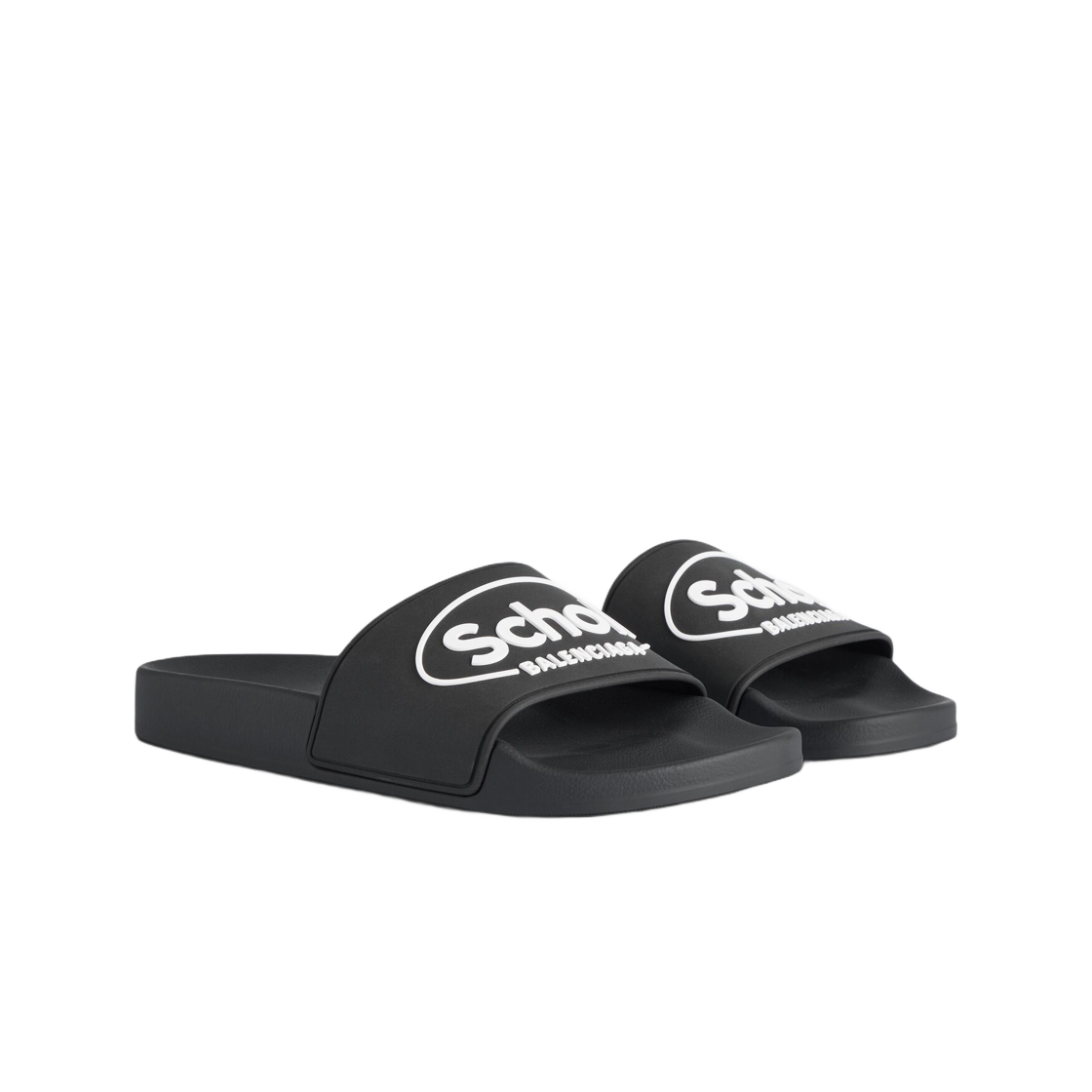 발렌시아가 x 숄 풀 슬라이드 샌들 블랙 화이트(Balenciaga x Scholl Pool Slide Sandal Black White) - 2