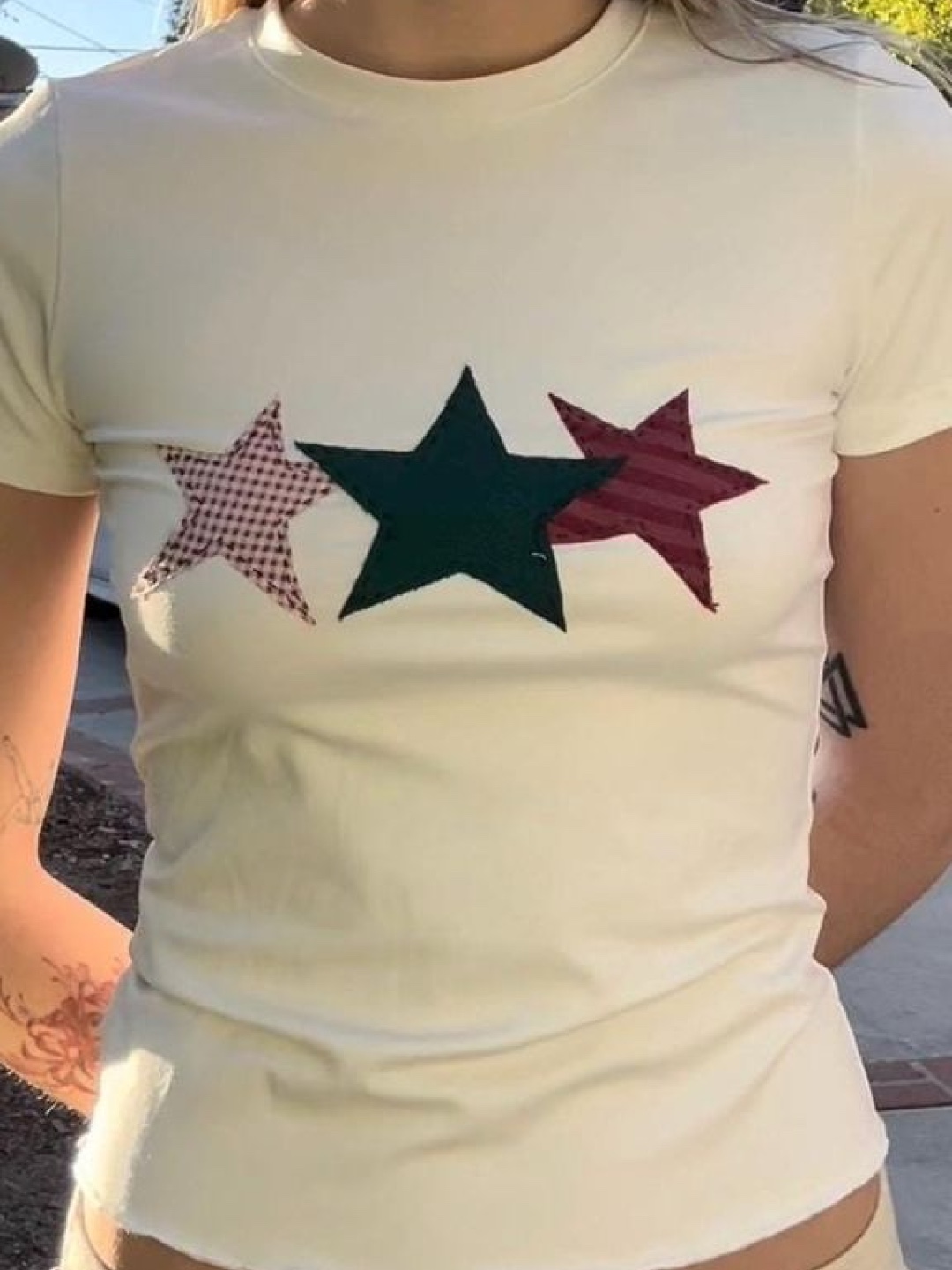 COYSEIO Triple Star Ringer Tee Dark Grey, NAVIVERSE Star Cotton Pants Khaki 착용 스타일 - 2