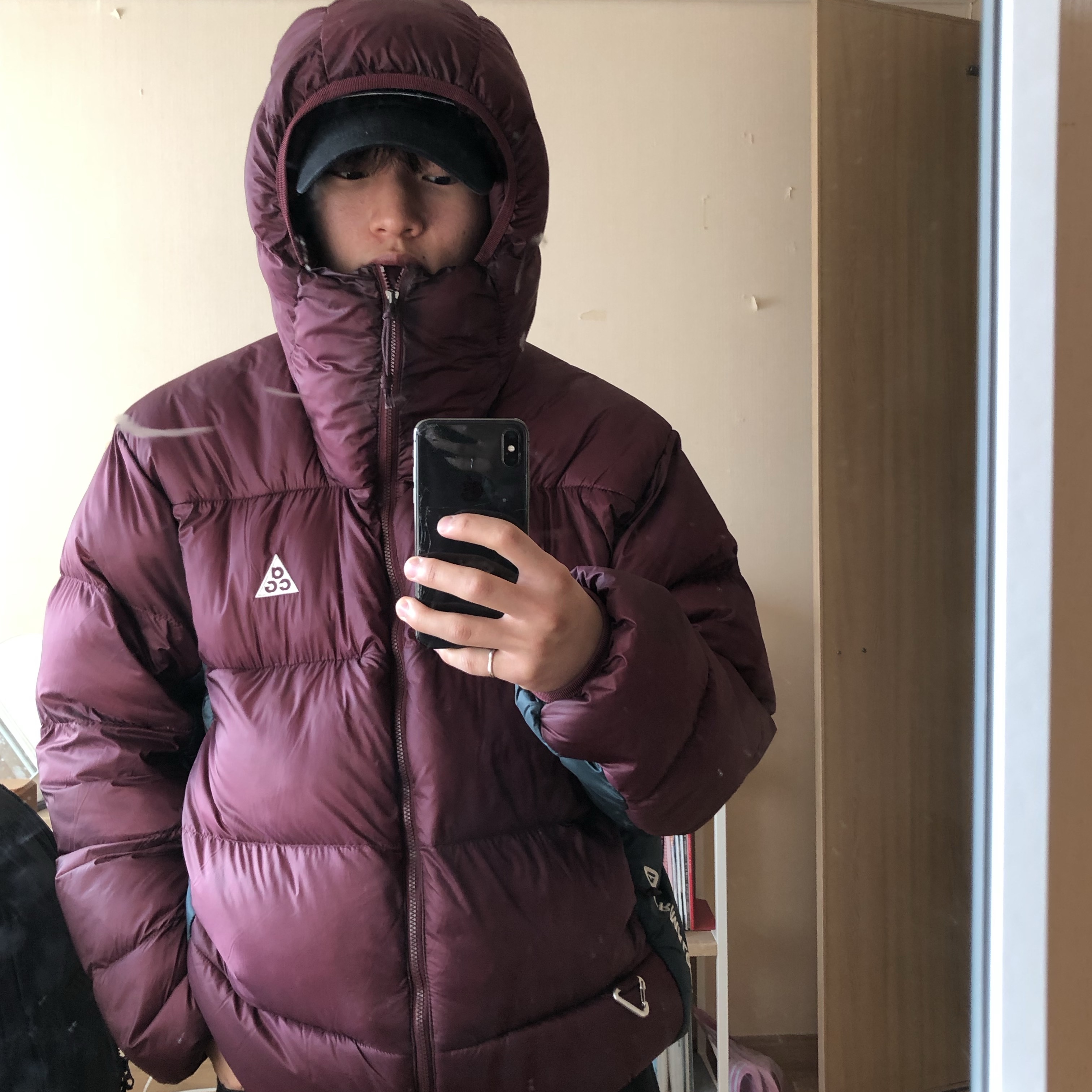 Nike ACG Therma-Fit ADV Lunar Lake Puffer Jacket Night Maroon - US/EU 착용 스타일