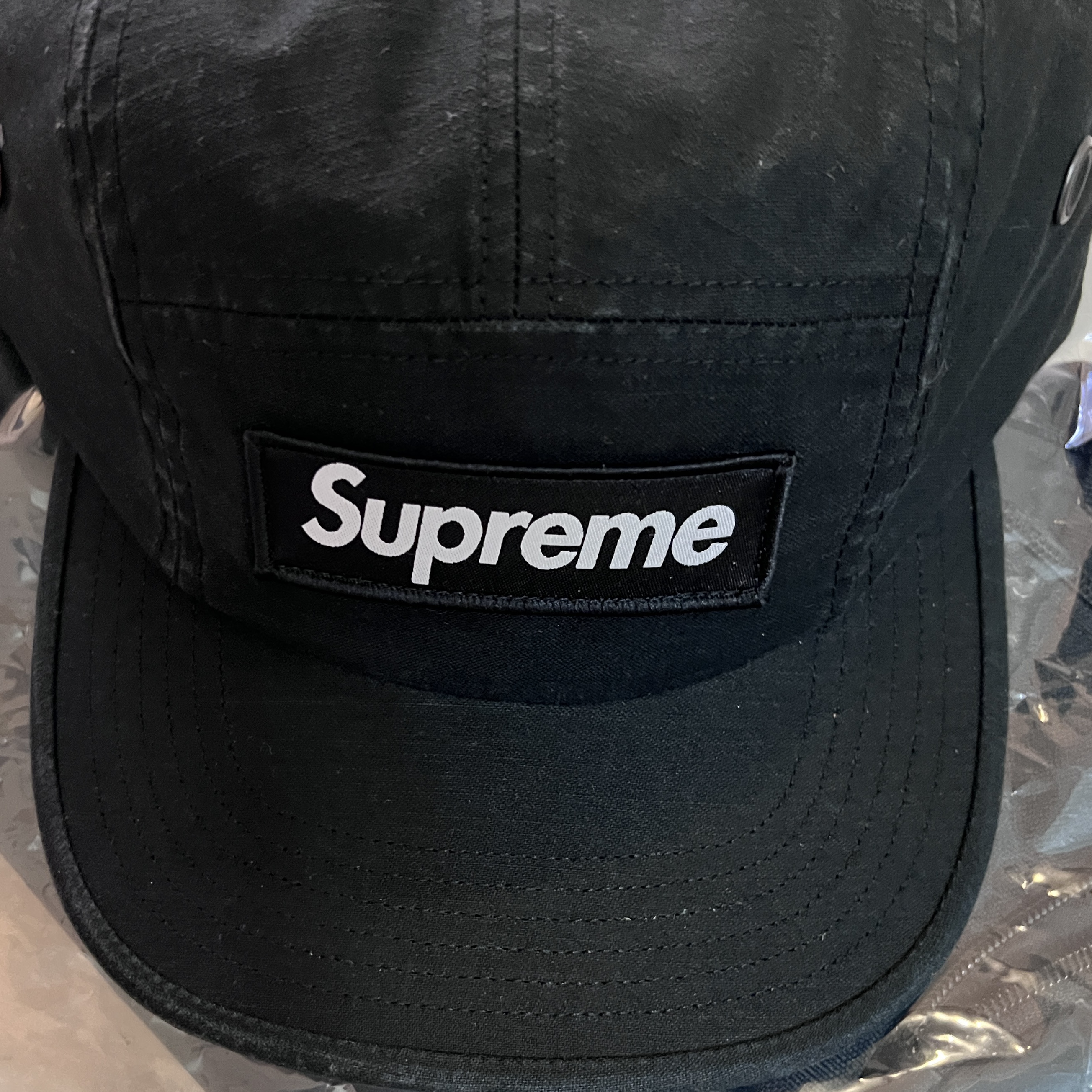 Supreme Military Camp Cap Black - 25SS 착용 스타일