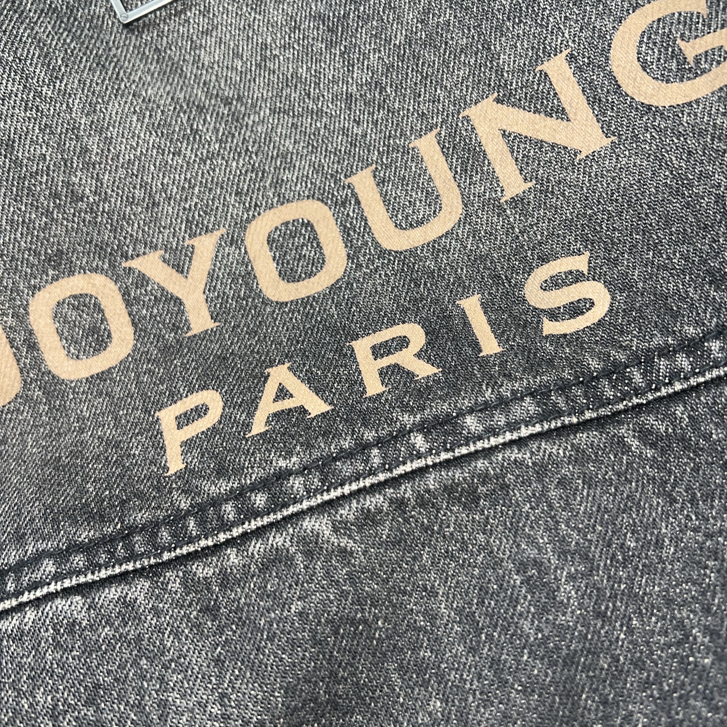 Wooyoungmi Washed Denim Back Logo Shirt Grey - 25SS 착용 스타일